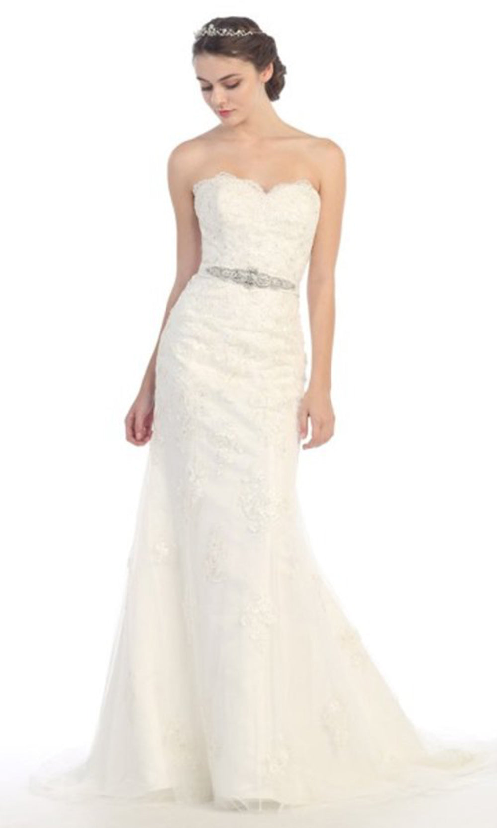 Eureka Fashion 6501 - Scalloped Trim Sweetheart Bridal Gown Wedding Dresses