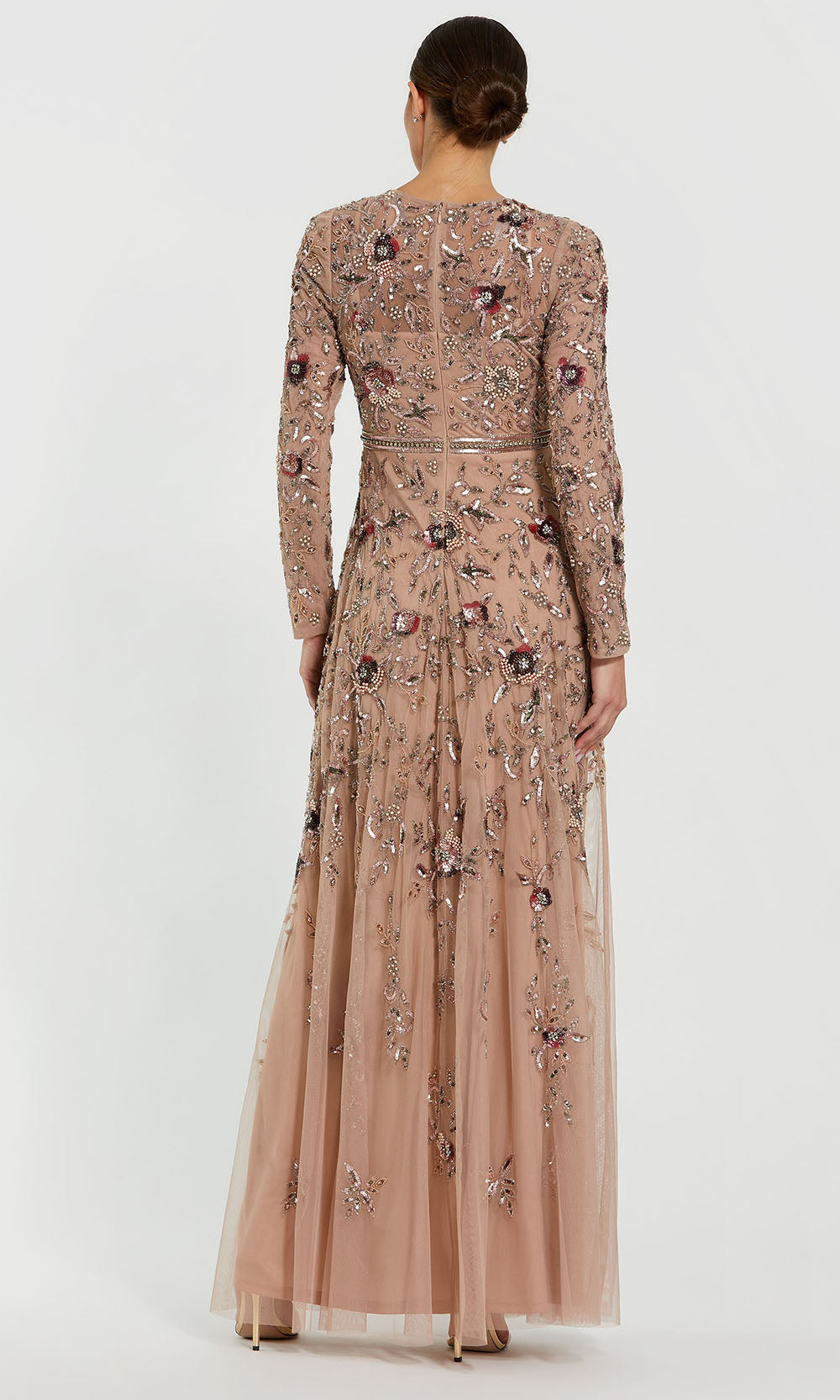 Mac Duggal 10093 - Floral Embellished Jewel Neck Gown Evening Dresses