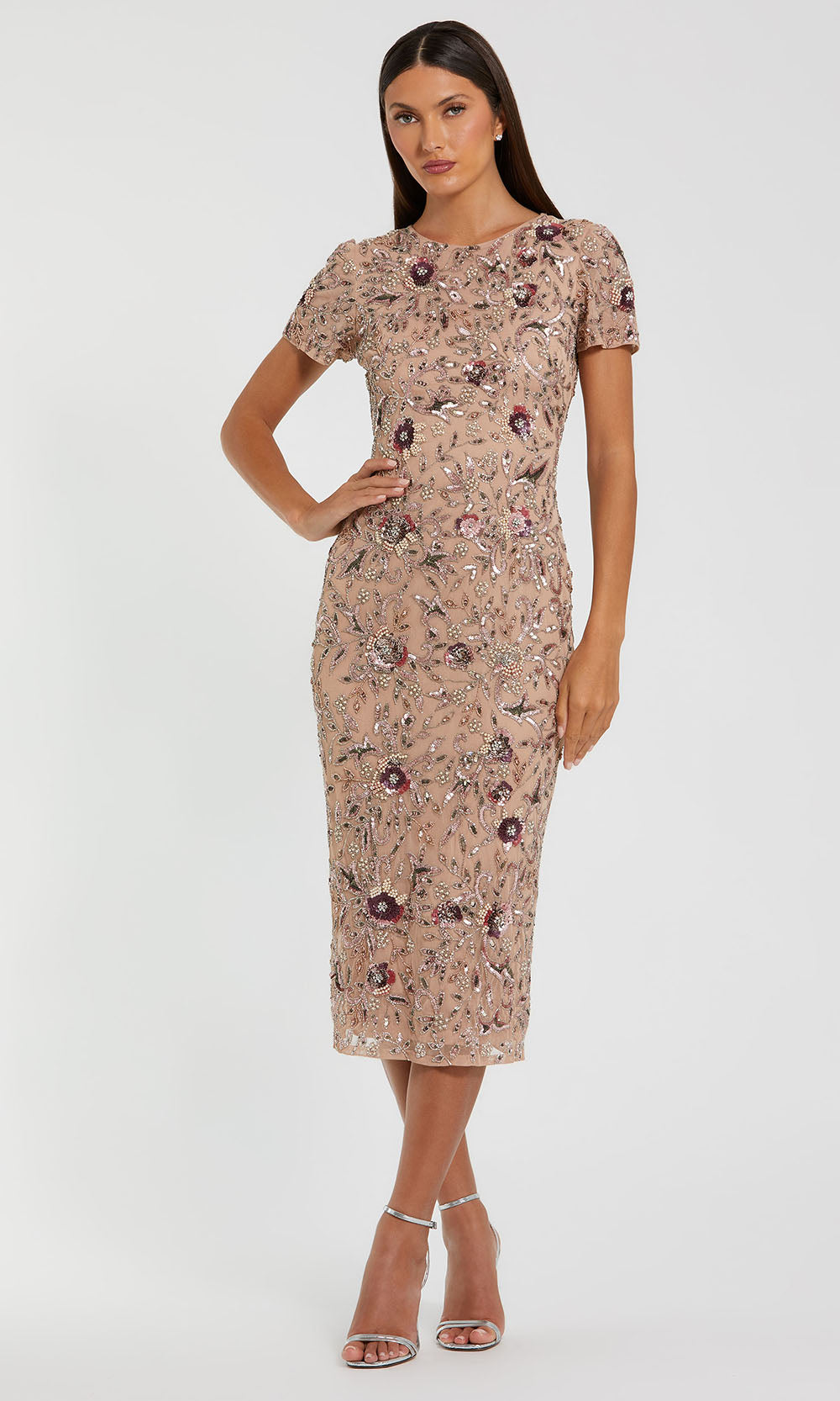 Mac Duggal 10102 - Short Sleeve Beaded Cocktail Dress Homecoming Dresses