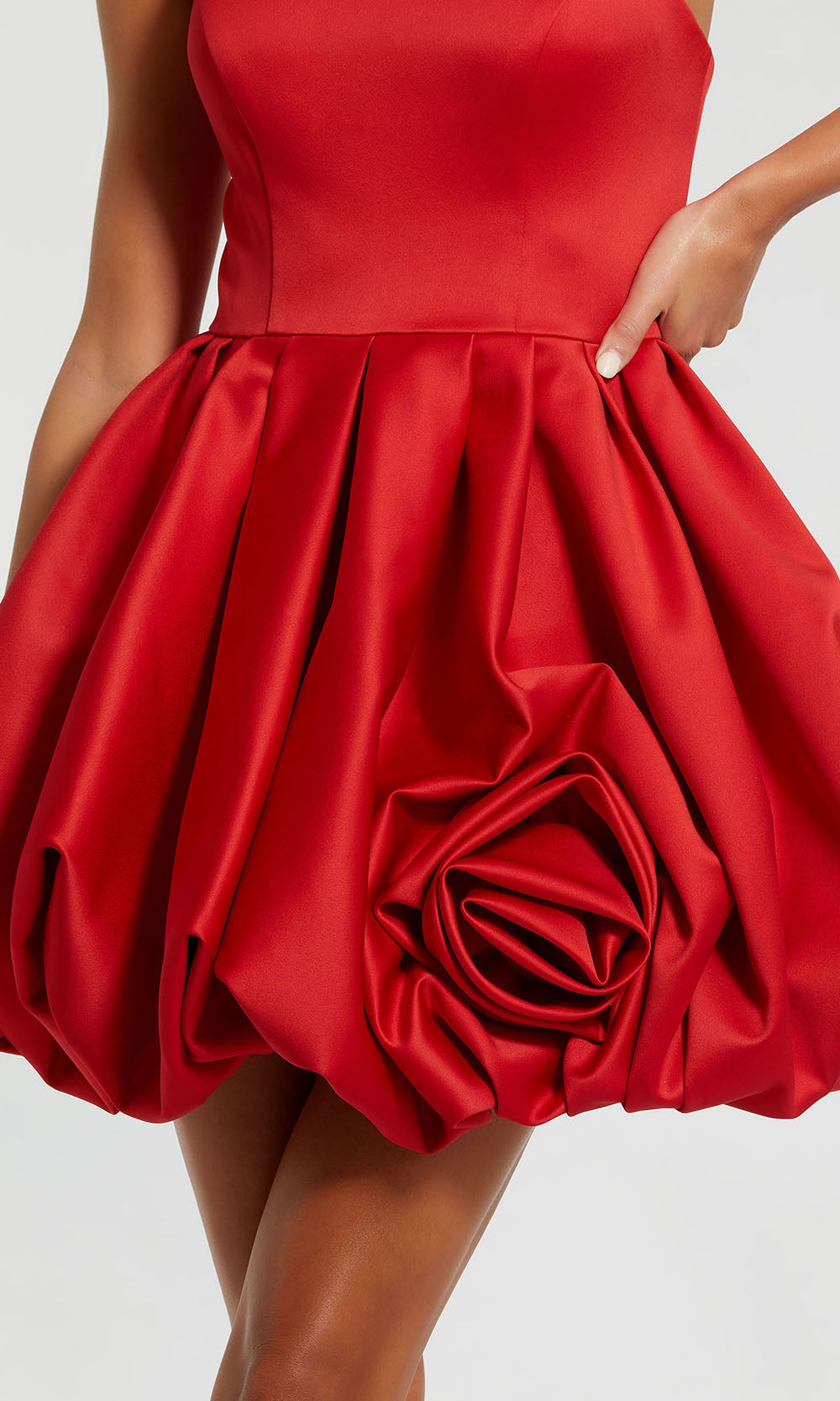 Ieena Duggal 20705 - Bubble Hem Straight-Across Short Dress Homecoming Dresses