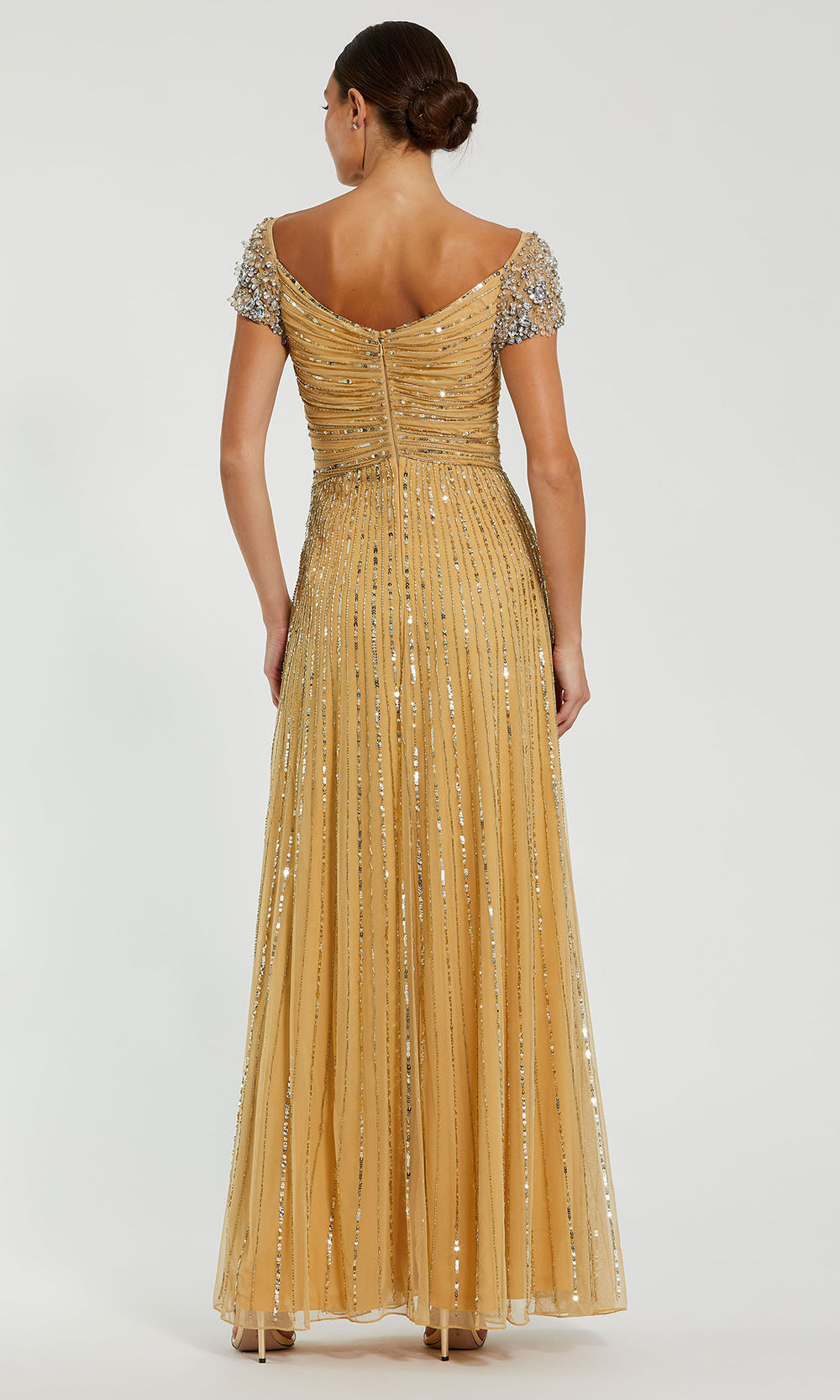 Mac Duggal 23042 - Embellished Ruched Deep V-Neck Gown Mother of the Bride Dresses