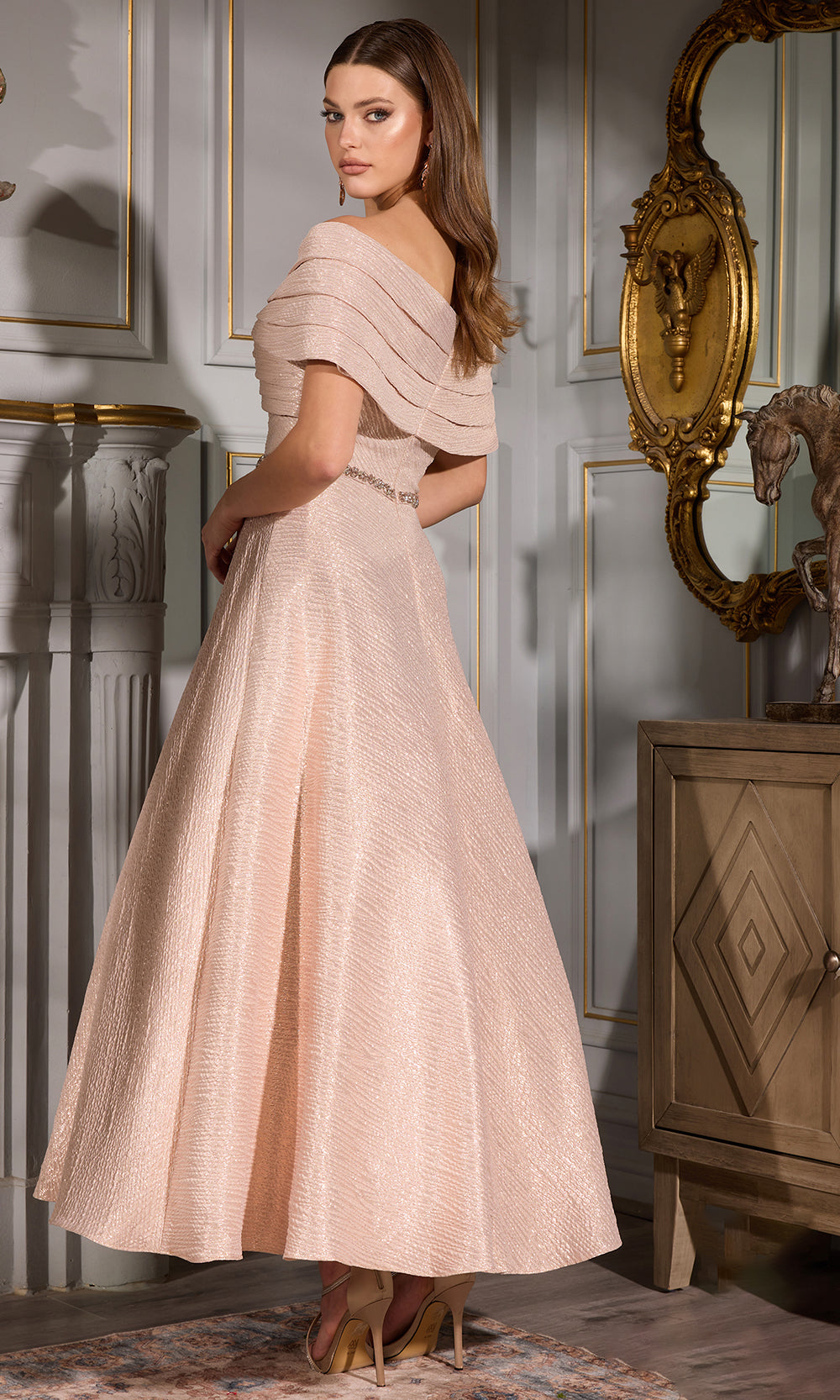 Terani Couture 252C5022 - Beaded Belt A-line Evening Gown Cocktail Dresses