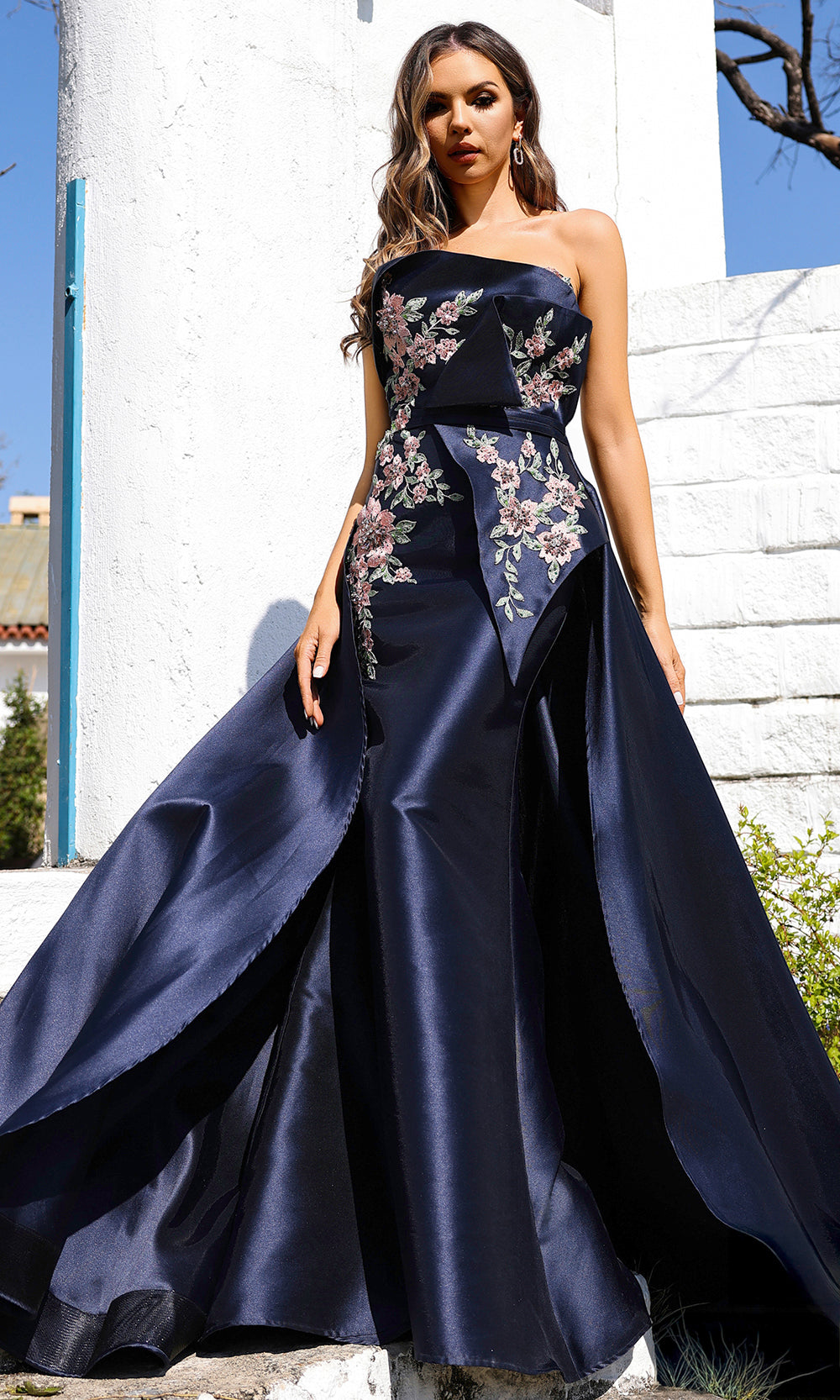 Terani Couture 252M5309 - Applique Sheath Gown with Overskirt Mother of the Bride Dresses