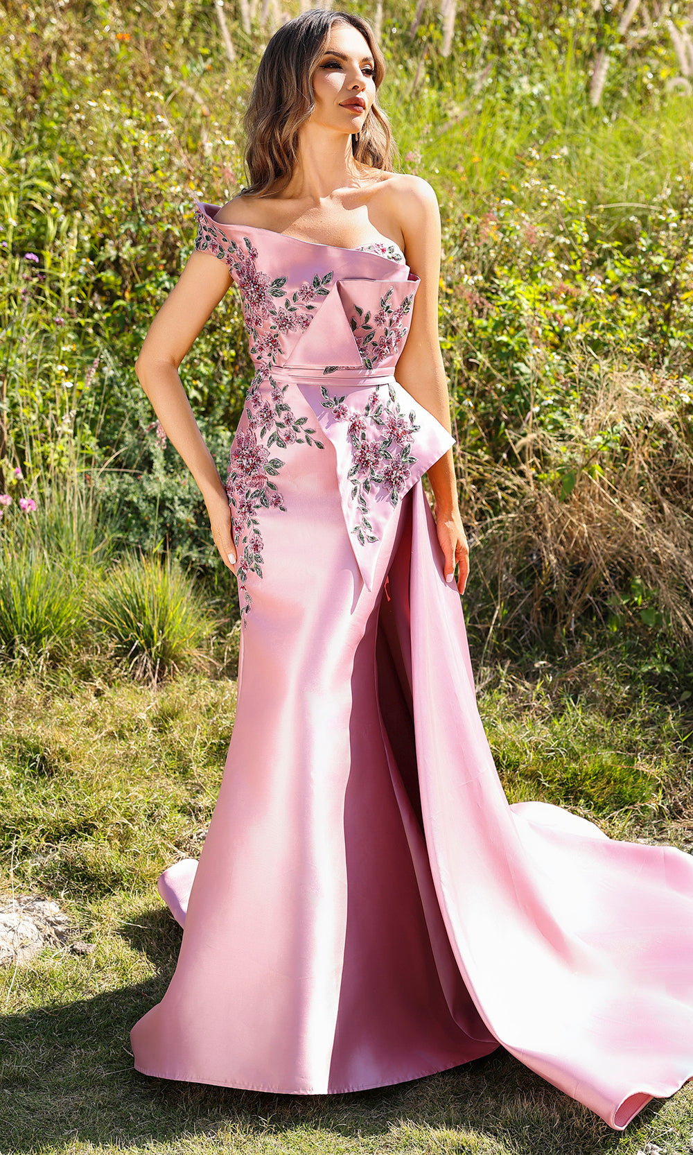 Terani Couture 252M5309 - Applique Sheath Gown with Overskirt Mother of the Bride Dresses