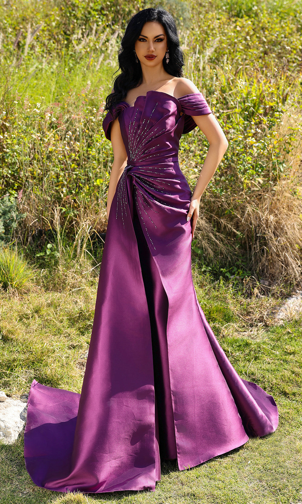 terani couture purple dress Terani 252M5347 Dress