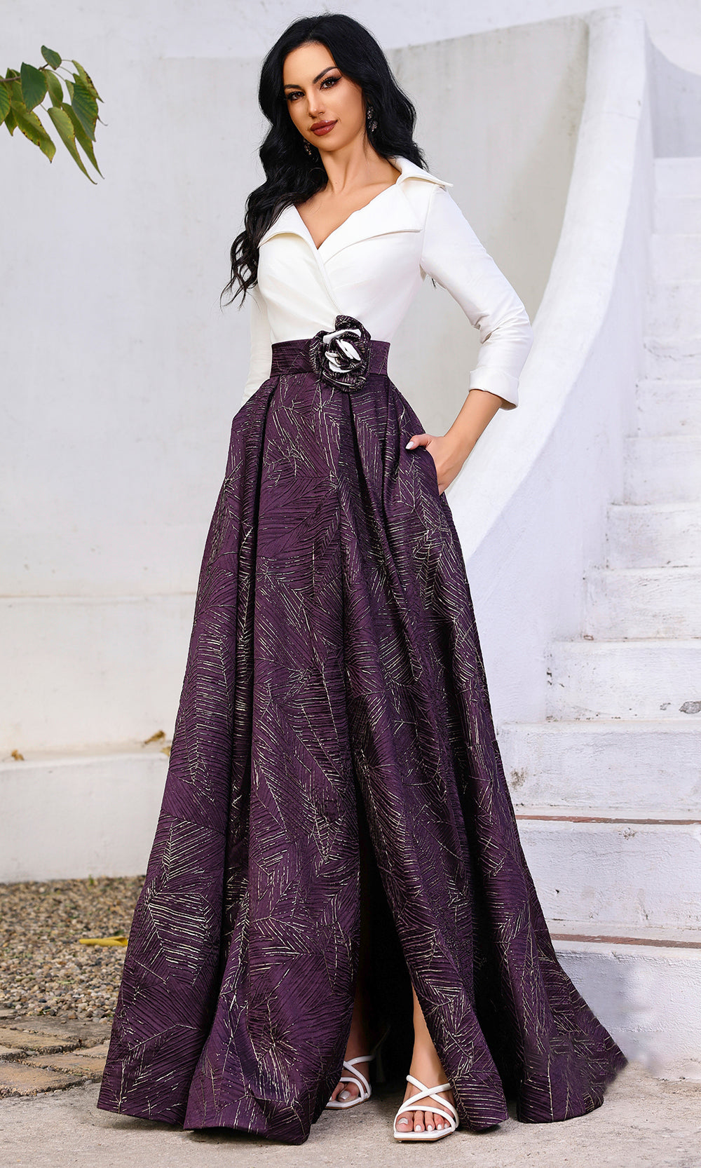 Terani Couture 252M5522 - Collared A-line Gown with Pockets Mother of the Bride Dresses