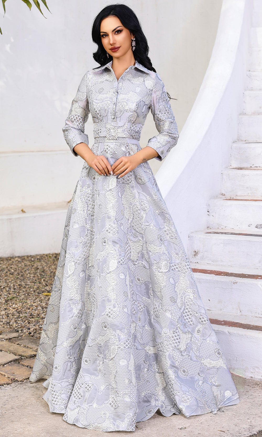Terani Couture 252M5526 - Long Brocade A-line Dress