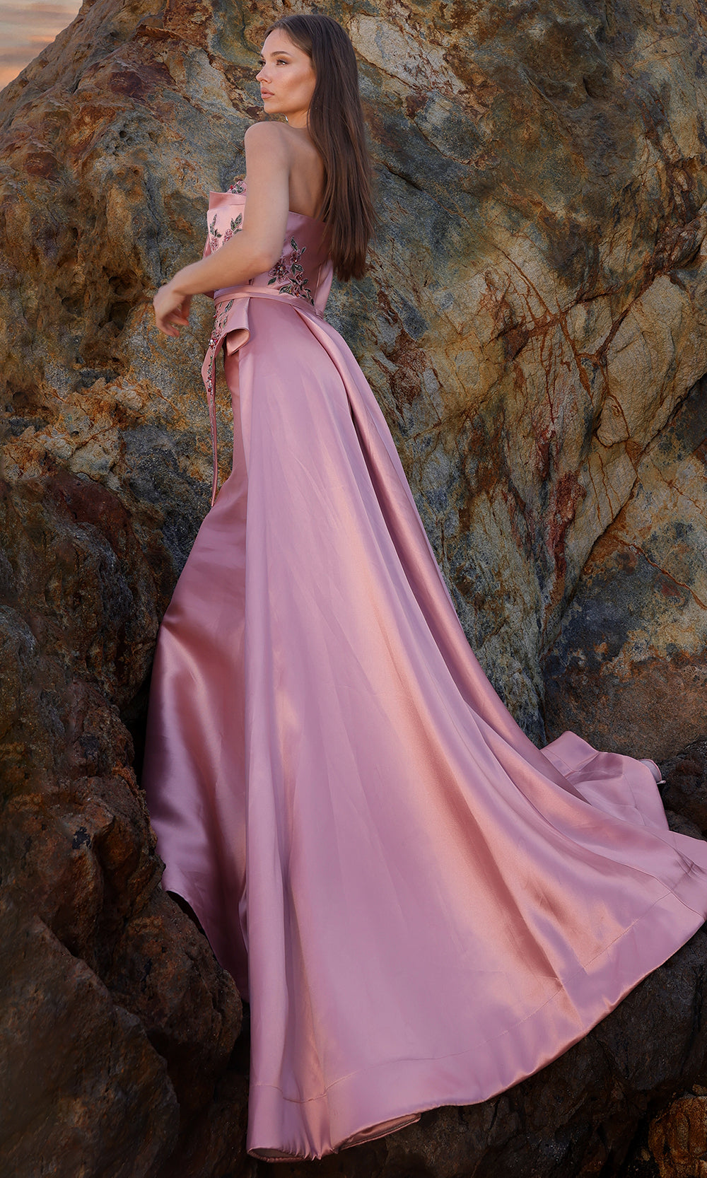 Terani Couture 252M5309 - Applique Sheath Gown with Overskirt Mother of the Bride Dresses