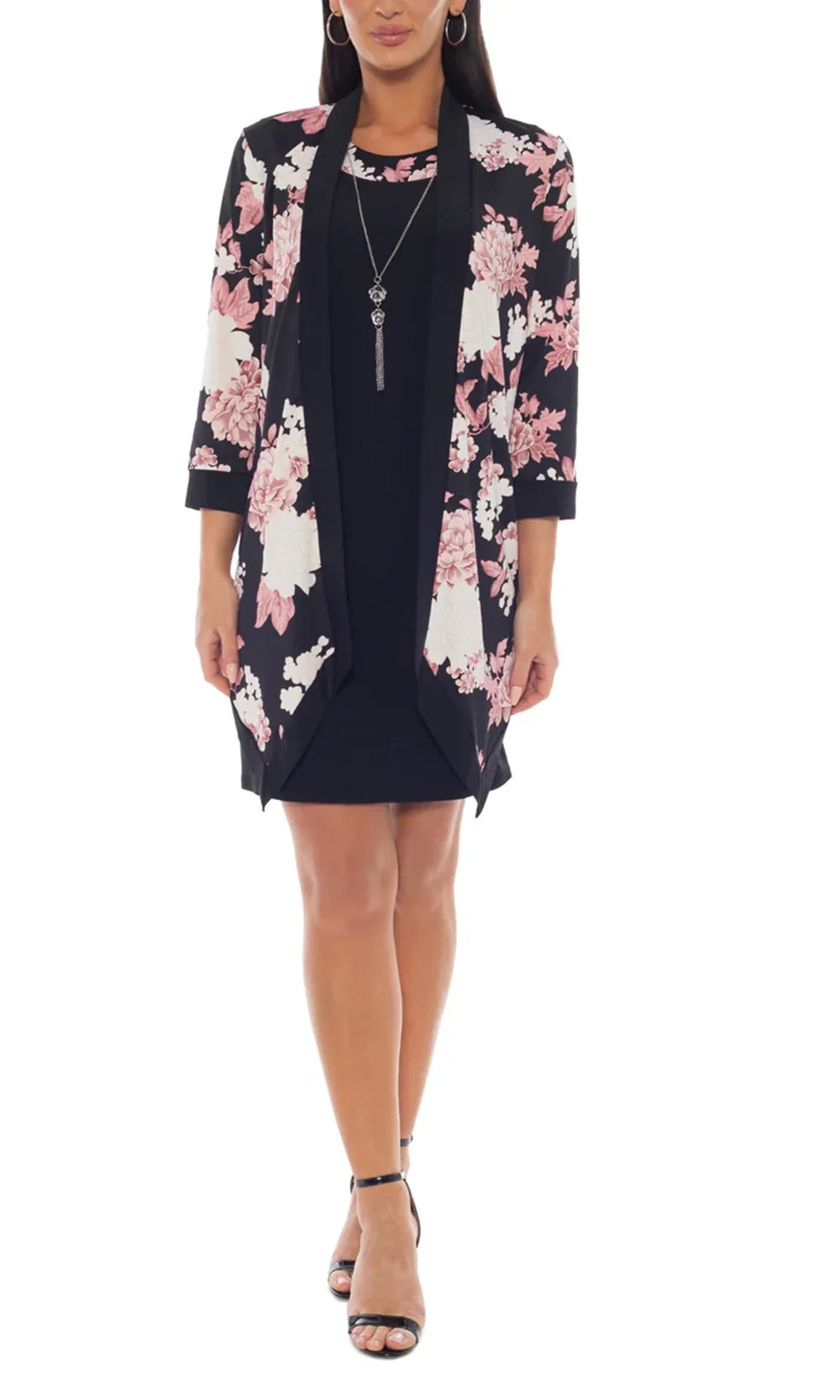 Marina 269194 - Floral Jacket Jewel Neckline Mini Dress Homecoming Dresses