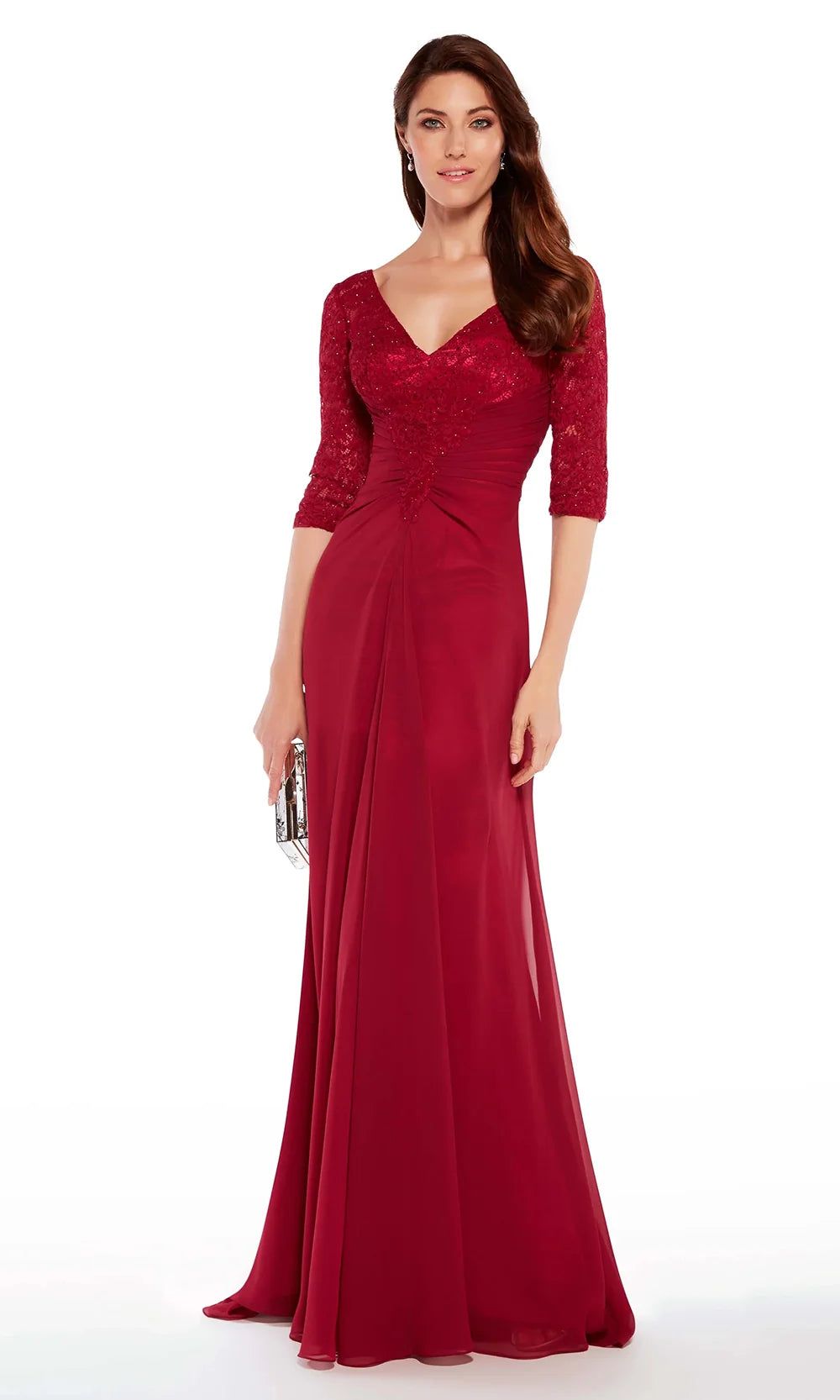 Alyce Paris 27234 - Lace Three-Quarter Sleeve Formal Gown Mother of the Bride Dresses