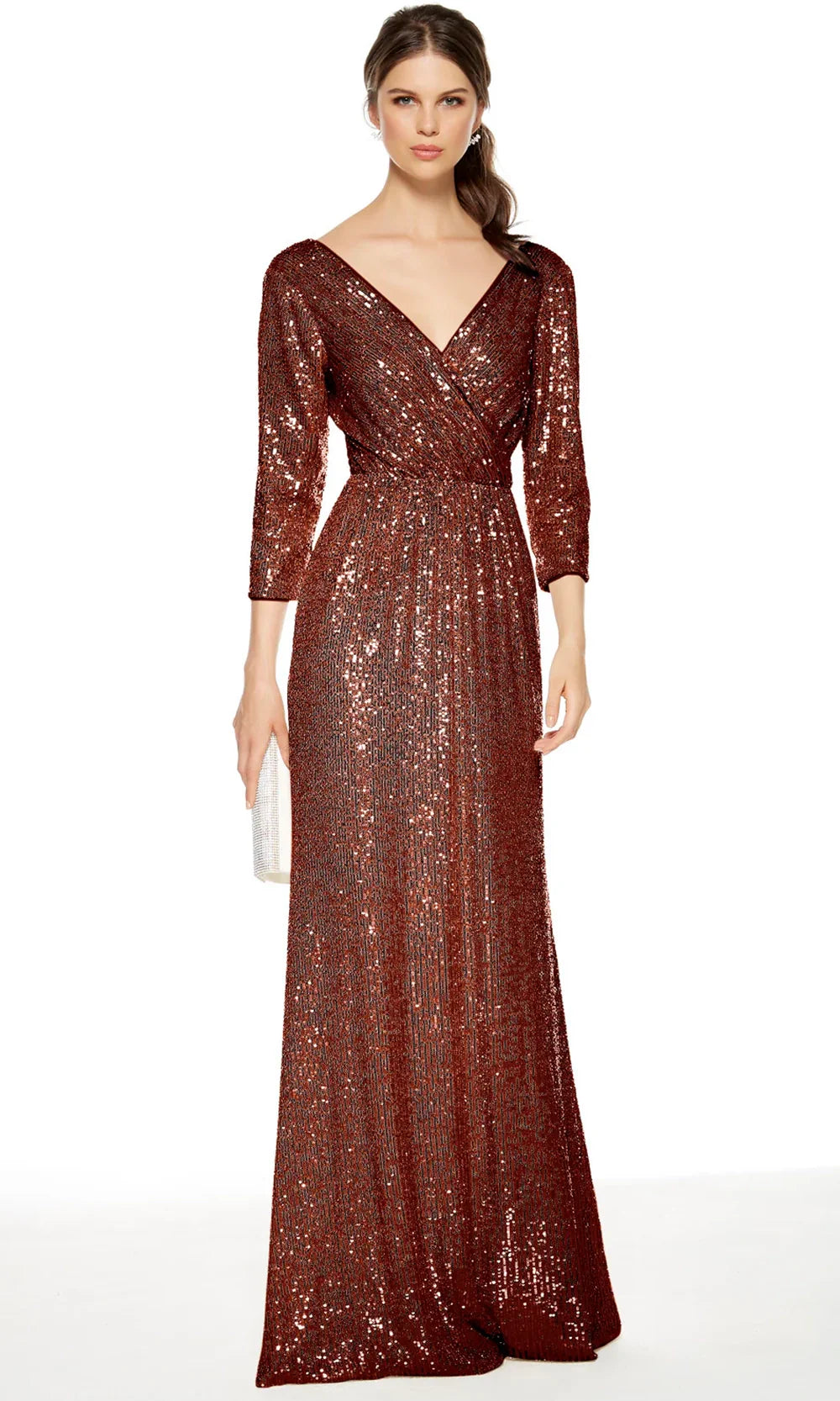 Alyce Paris 27358 - Surplice Neckline Sequin Formal Gown Mother of the Bride Dresses