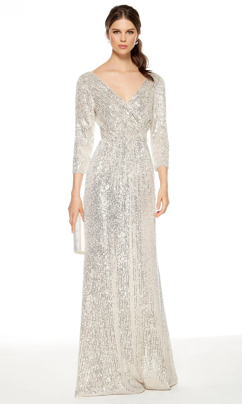 Alyce Paris 27358 - Surplice Neckline Sequin Formal Gown Mother of the Bride Dresses