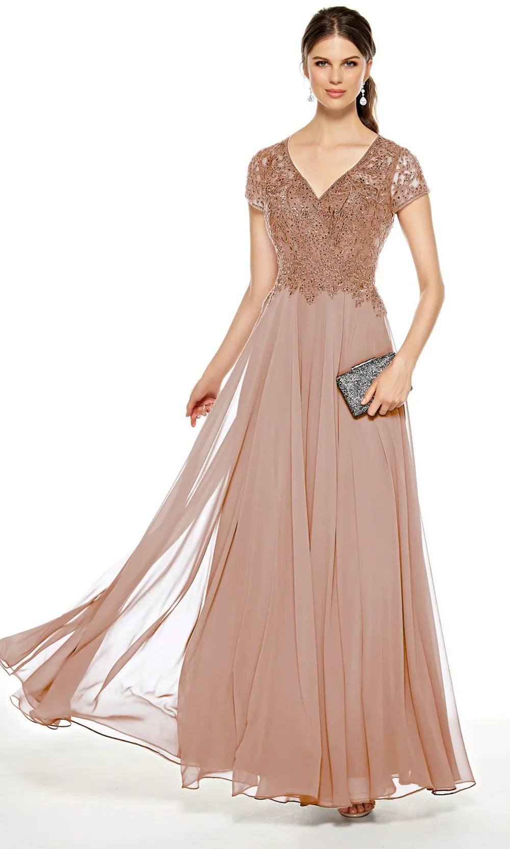 Alyce Paris 27389 - Beaded Lace Bodice A-Line Gown Mother of the Bride Dresses