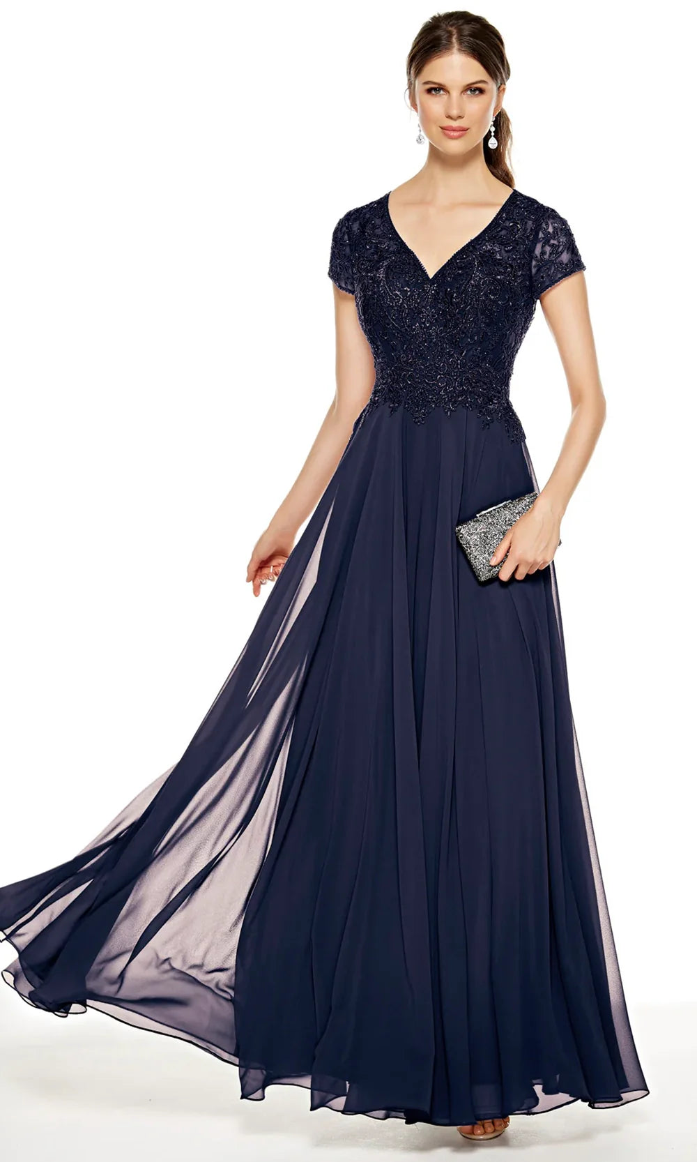 Alyce Paris 27389 - Beaded Lace Bodice A-Line Gown Mother of the Bride Dresses