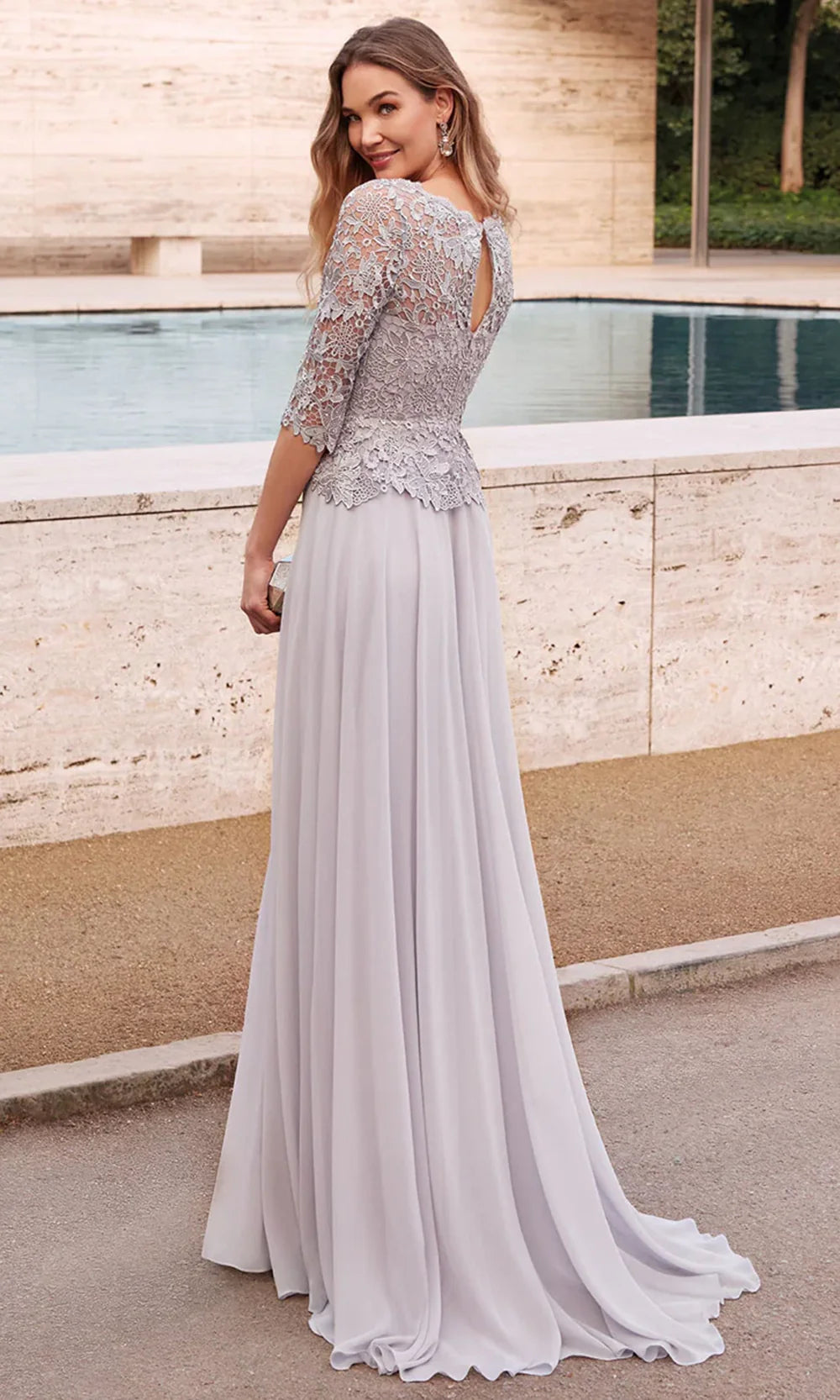 Alyce Paris 27470 - Three-Quarter Sleeve Lace A-Line Gown Mother of the Bride Dresses