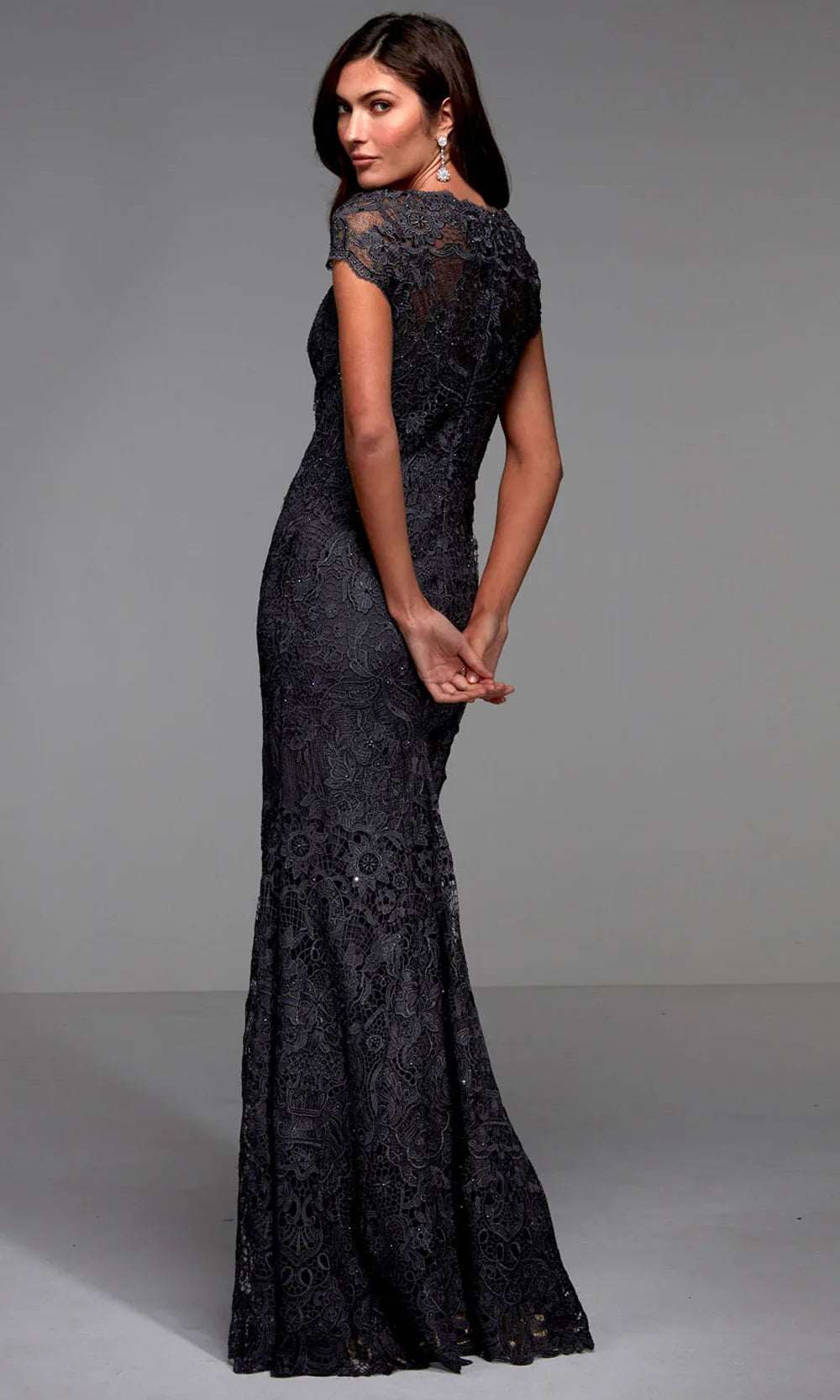 Alyce Paris 27478 - Scalloped V-Neck Beaded Lace Gown Mother of the Bride Dresses