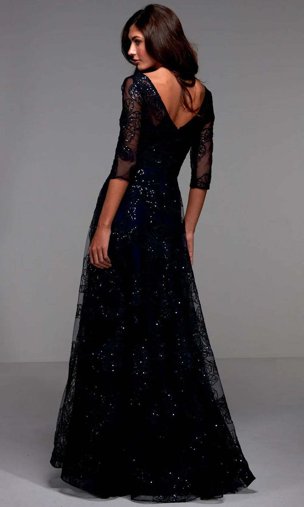 Alyce Paris 27494 - Illusion Sleeve Sequin Lace Dress Mother of the Bride Dresses