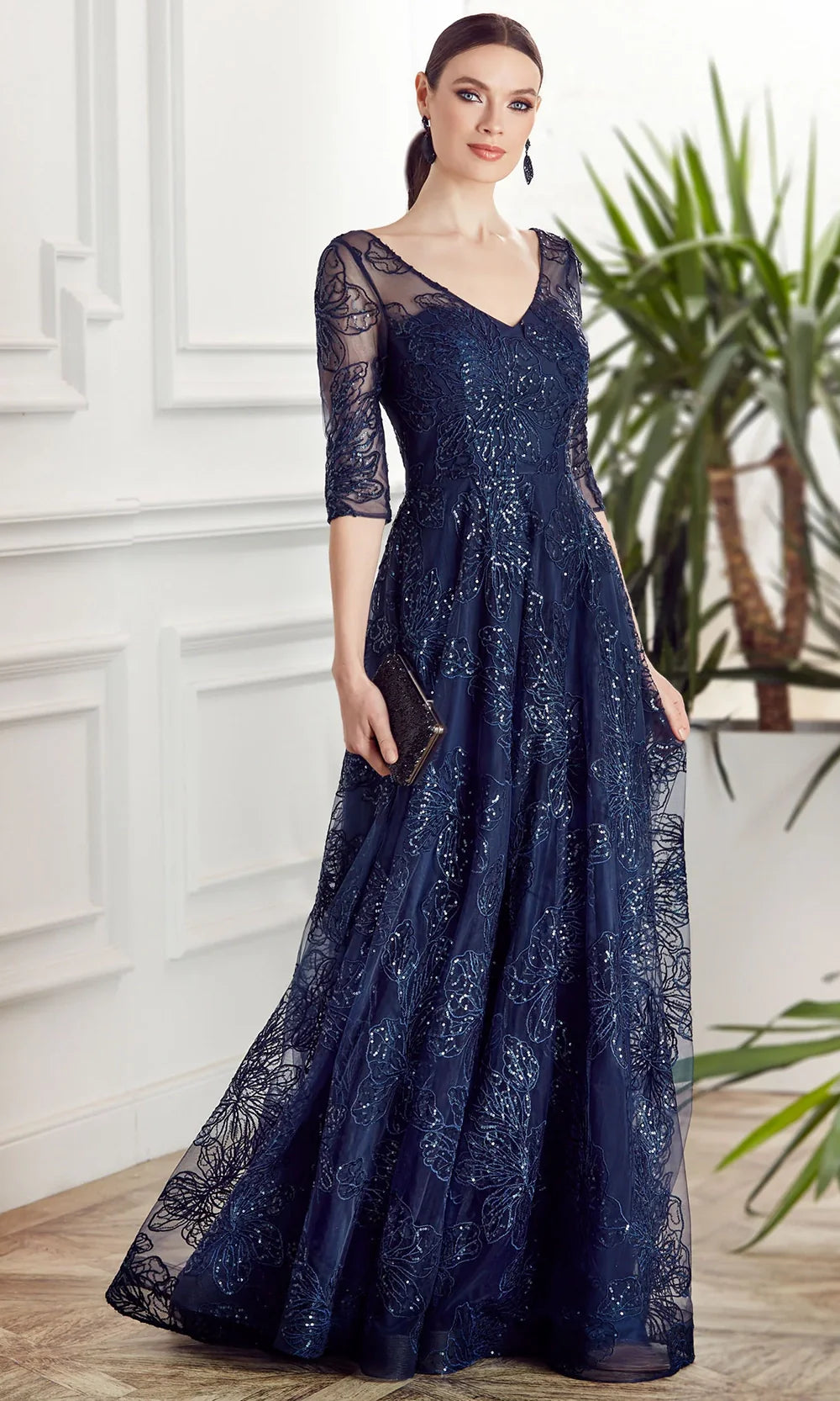 Alyce Paris 27494 - Illusion Sleeve Sequin Lace Dress Mother of the Bride Dresses