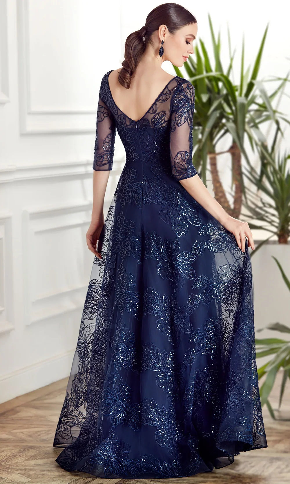 Alyce Paris 27494 - Illusion Sleeve Sequin Lace Dress Mother of the Bride Dresses