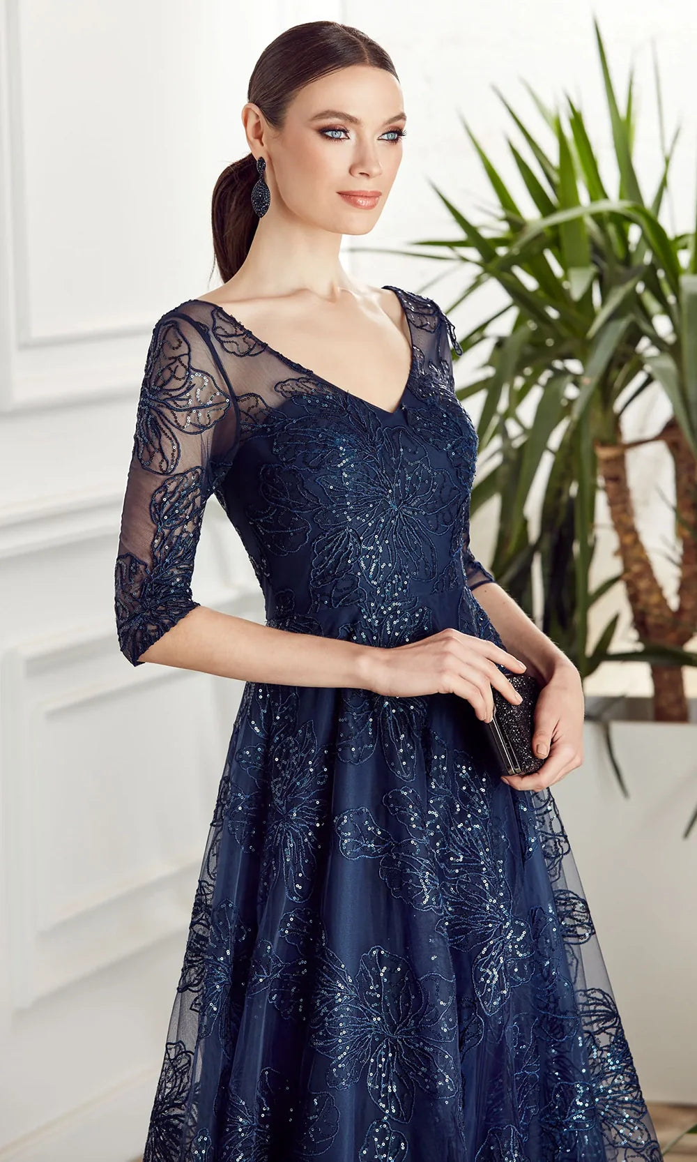 Alyce Paris 27494 - Illusion Sleeve Sequin Lace Dress Mother of the Bride Dresses