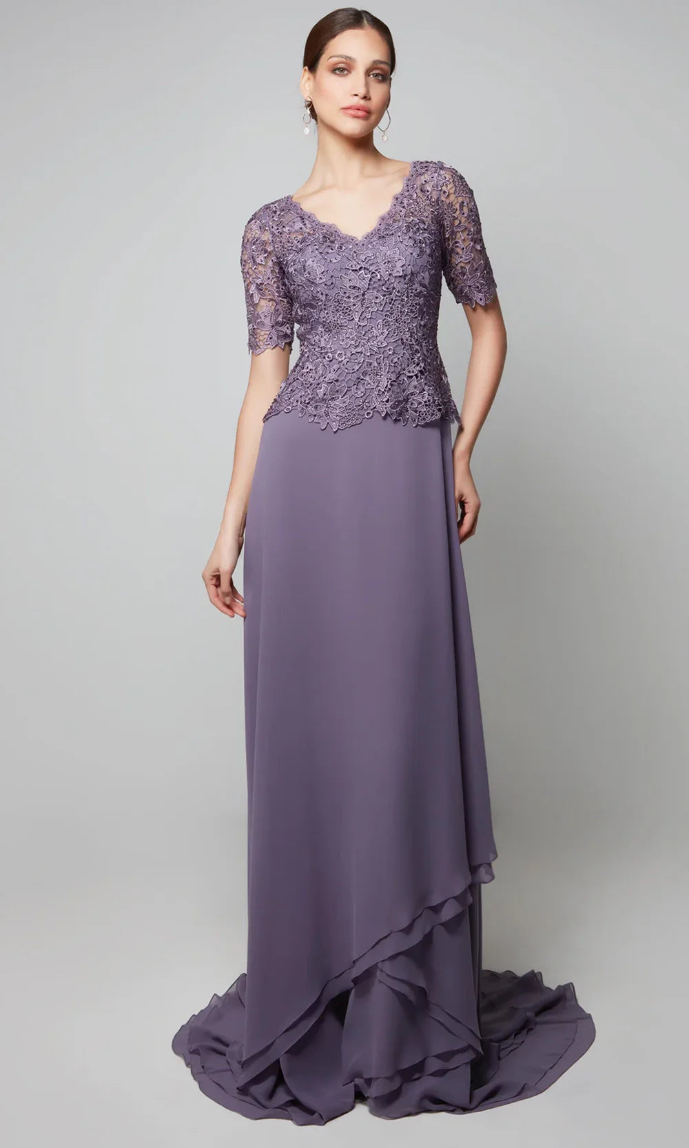 Alyce Paris 27556 - Short Sleeve Floral Lace Formal Dress Mother of the Bride Dresses