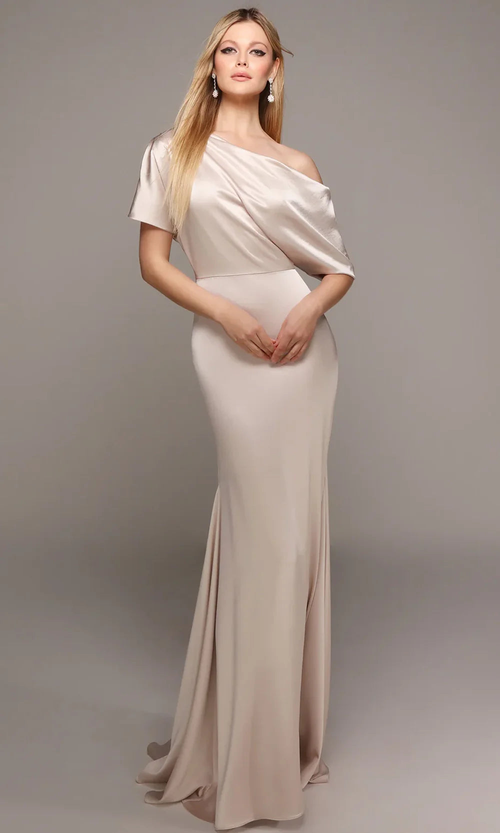 Alyce Paris 27560 - Asymmetric Neck Sleek Evening Gown Mother of the Bride Dresses