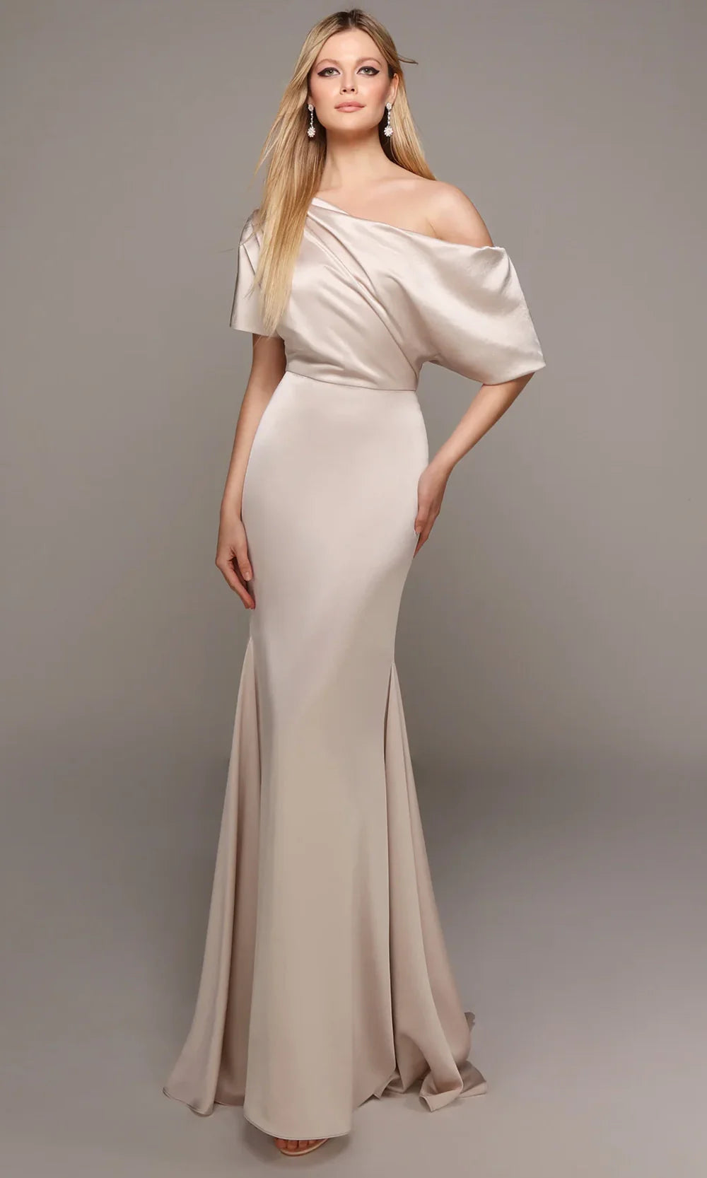 Alyce Paris 27560 - Asymmetric Neck Sleek Evening Gown Mother of the Bride Dresses