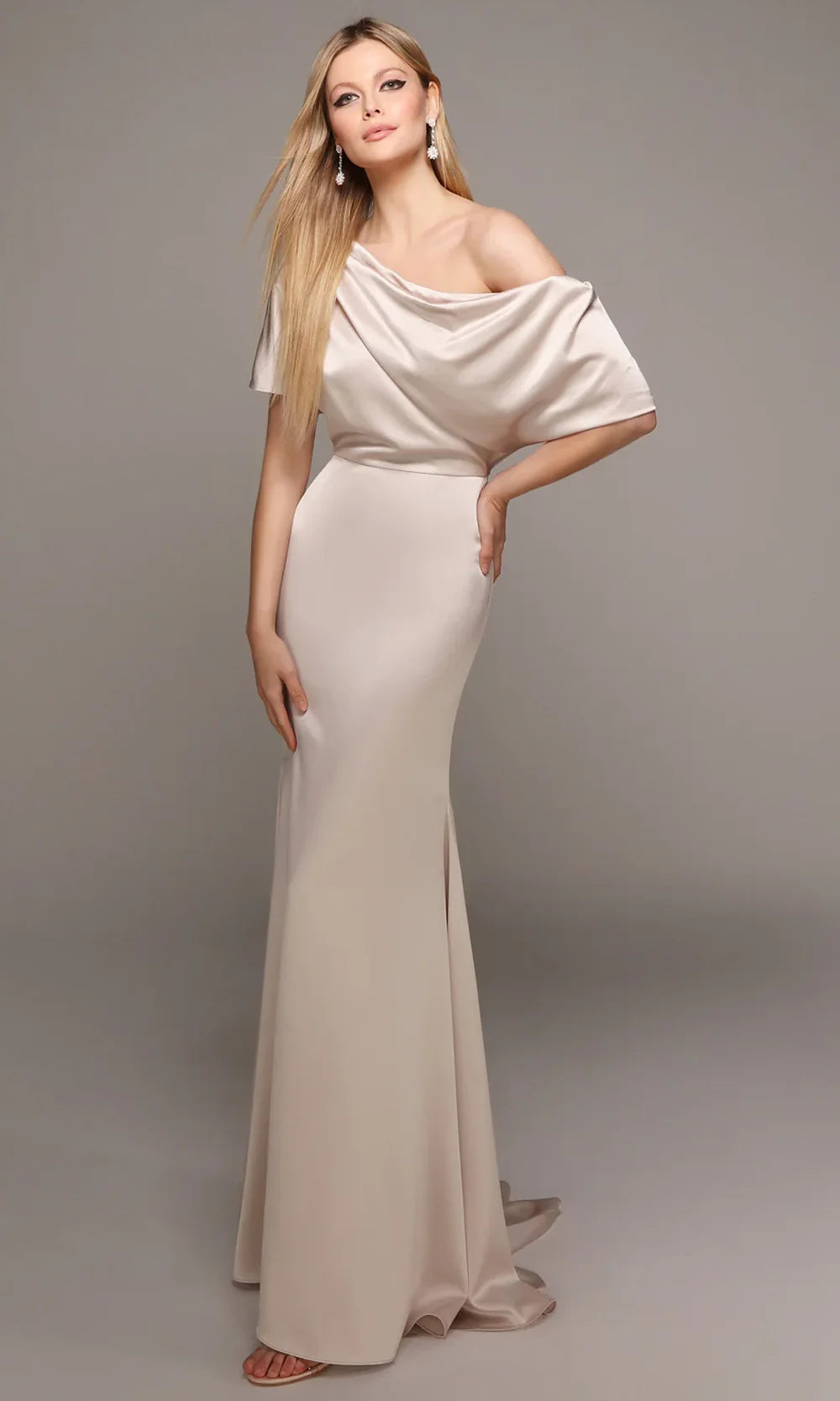 Alyce Paris 27560 - Asymmetric Neck Sleek Evening Gown Mother of the Bride Dresses