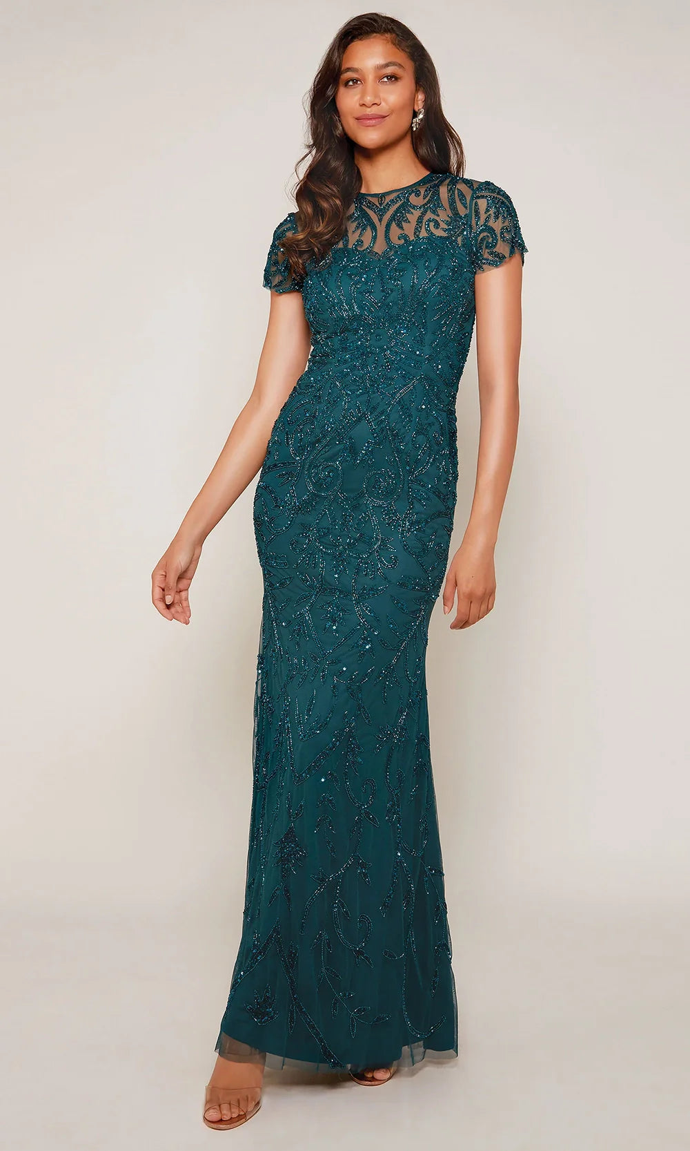 Alyce Paris 27607 - Short Sleeve Beaded Overlay Gown Mother of the Bride Dresses