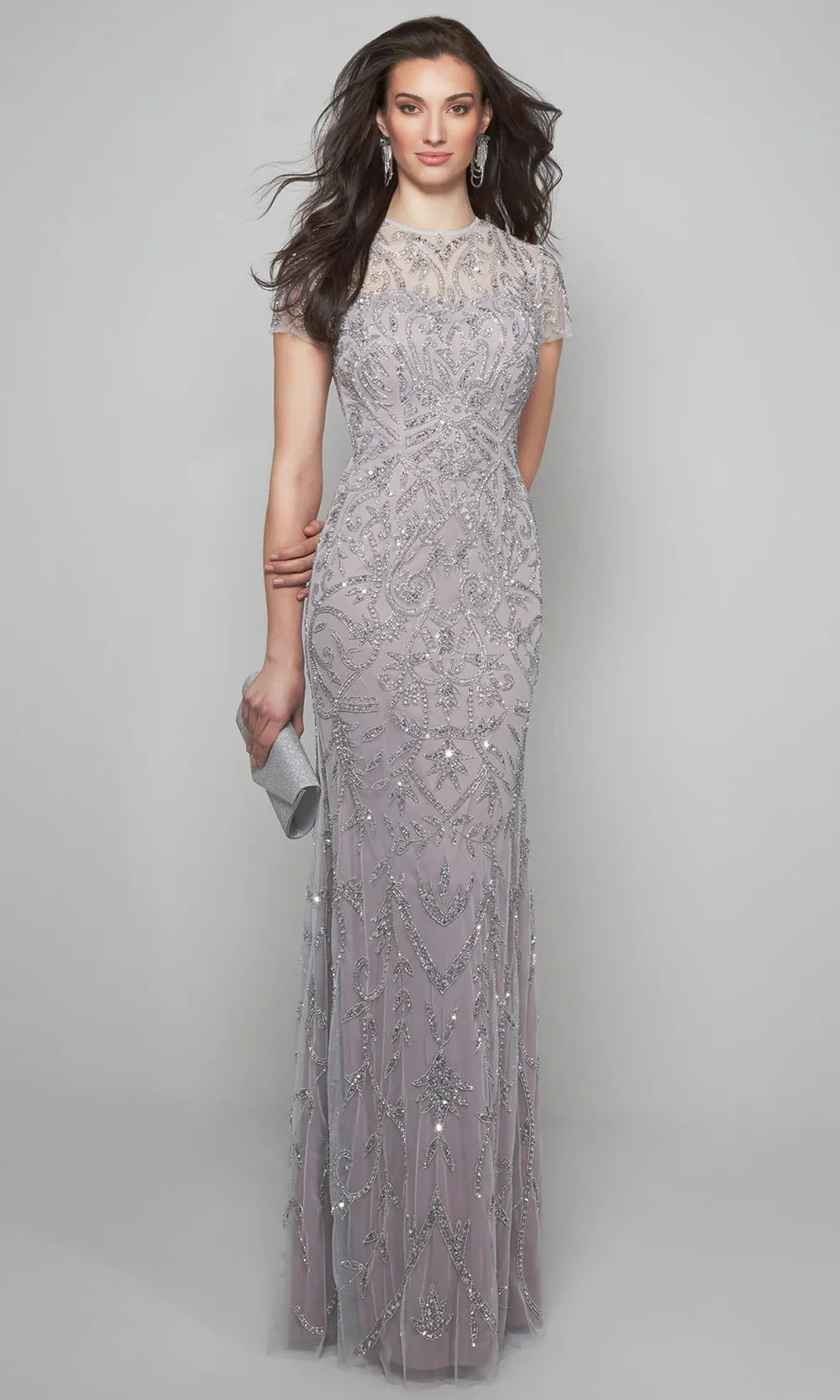 Alyce Paris 27607 - Short Sleeve Beaded Overlay Gown Mother of the Bride Dresses