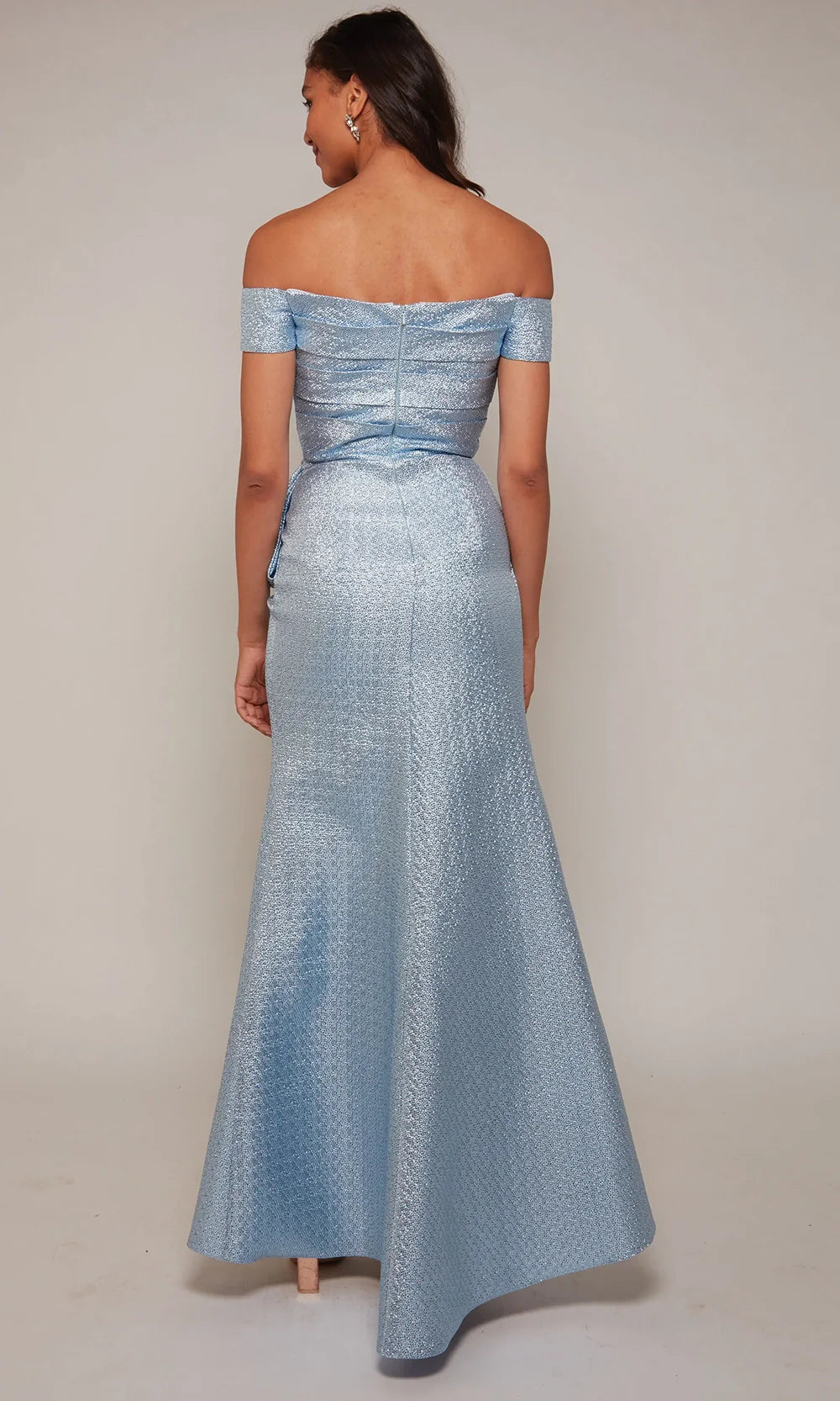 Alyce Paris 27639 - Off Shoulder Textured Gown with Peplum Detail Evening Dresses