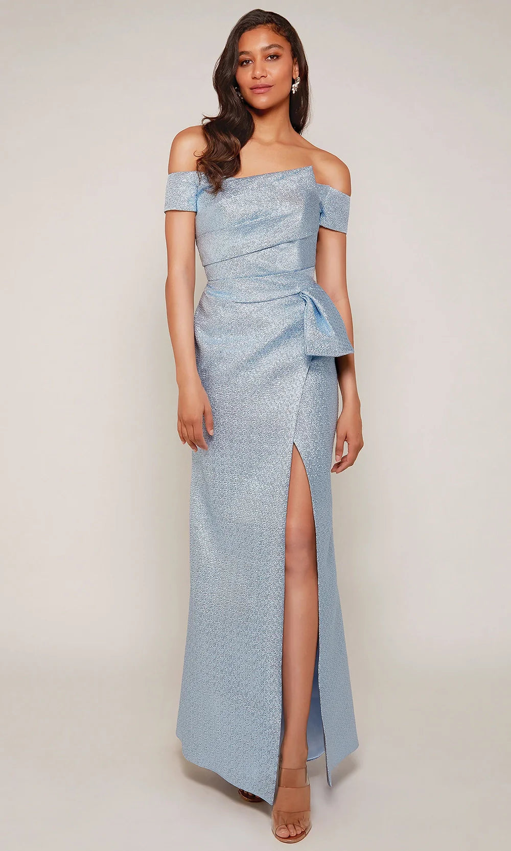 Alyce Paris 27639 - Off Shoulder Textured Gown with Peplum Detail Evening Dresses