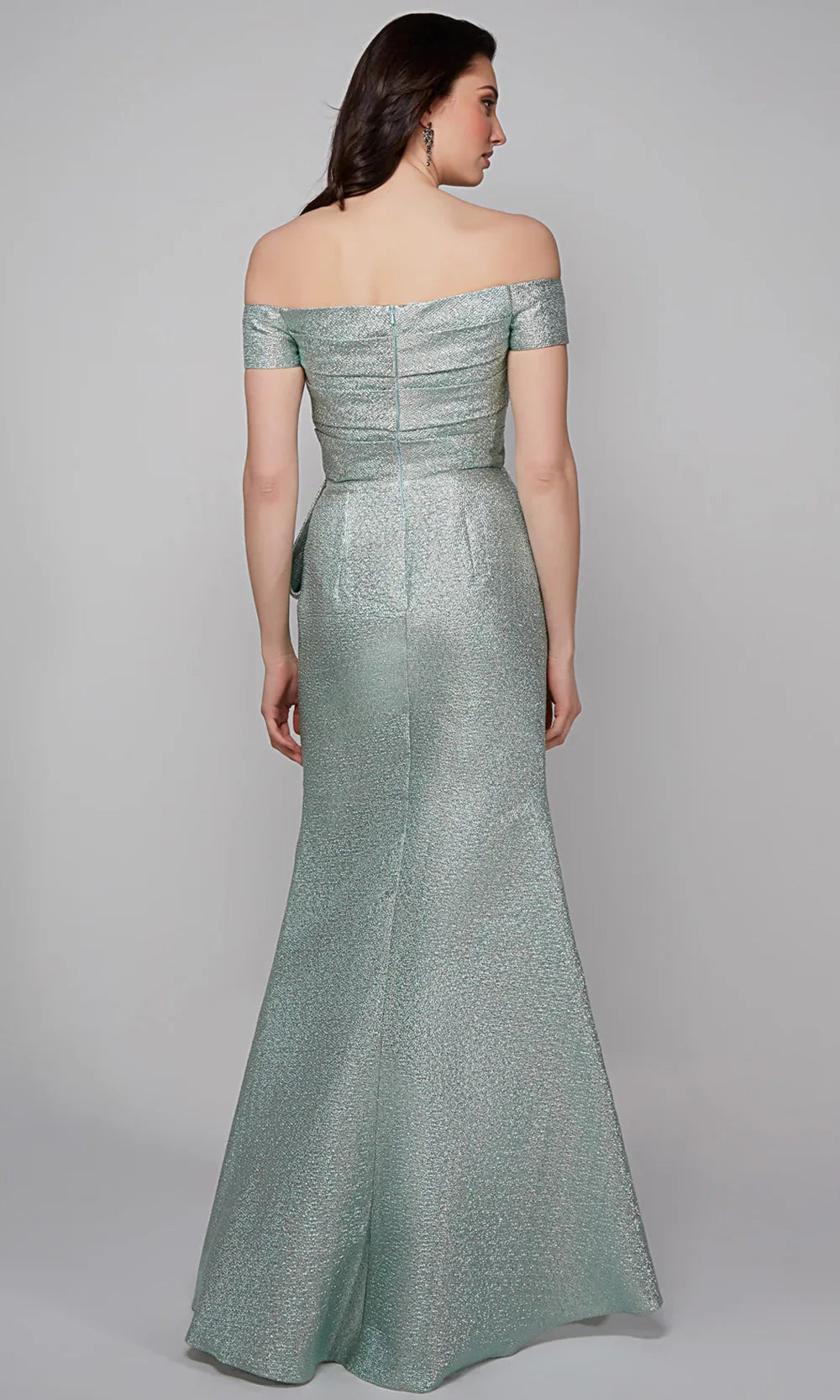 Alyce Paris 27639 - Off Shoulder Textured Gown with Peplum Detail Evening Dresses