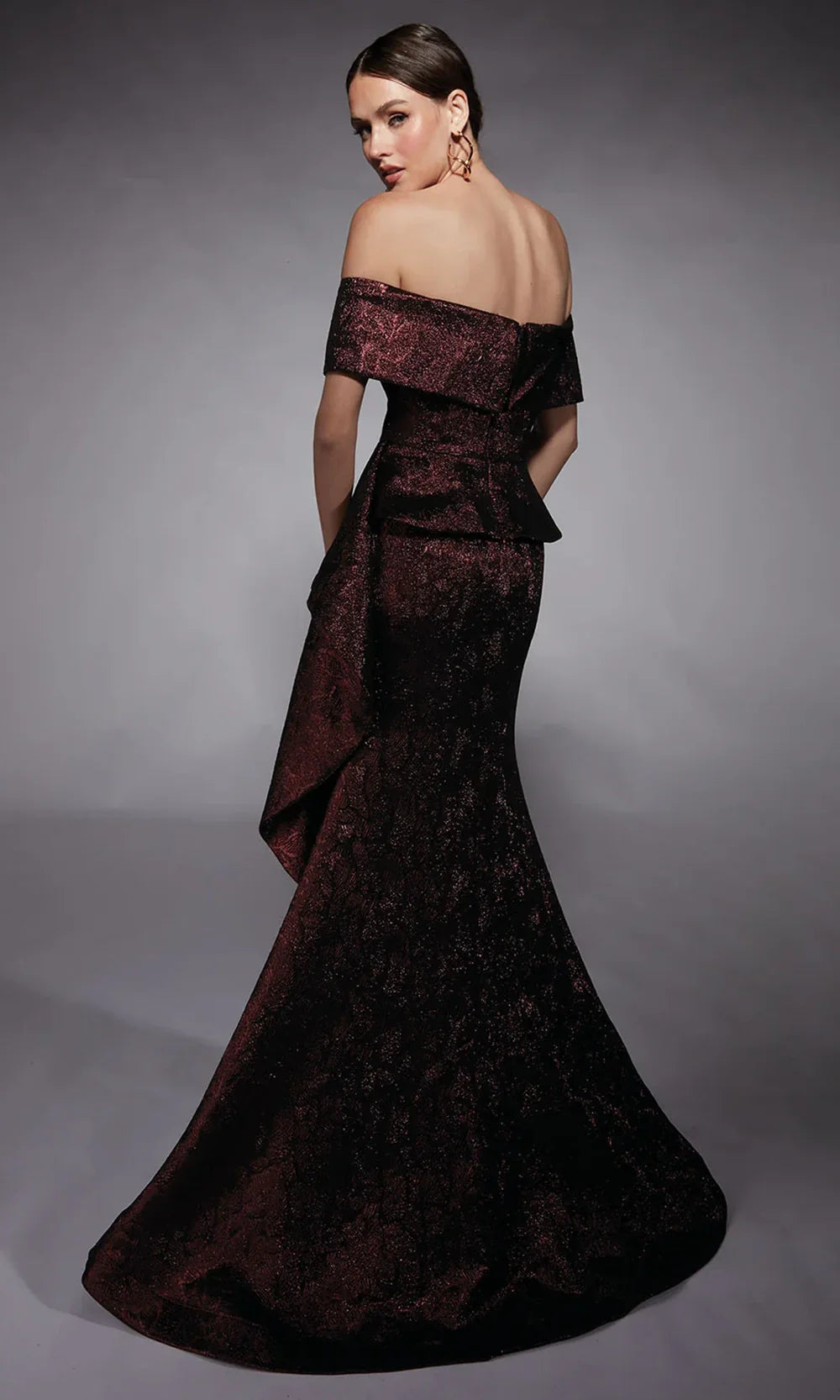 Alyce Paris 27707 - Draped Mermaid Formal Jacquard Gown Formal Gowns