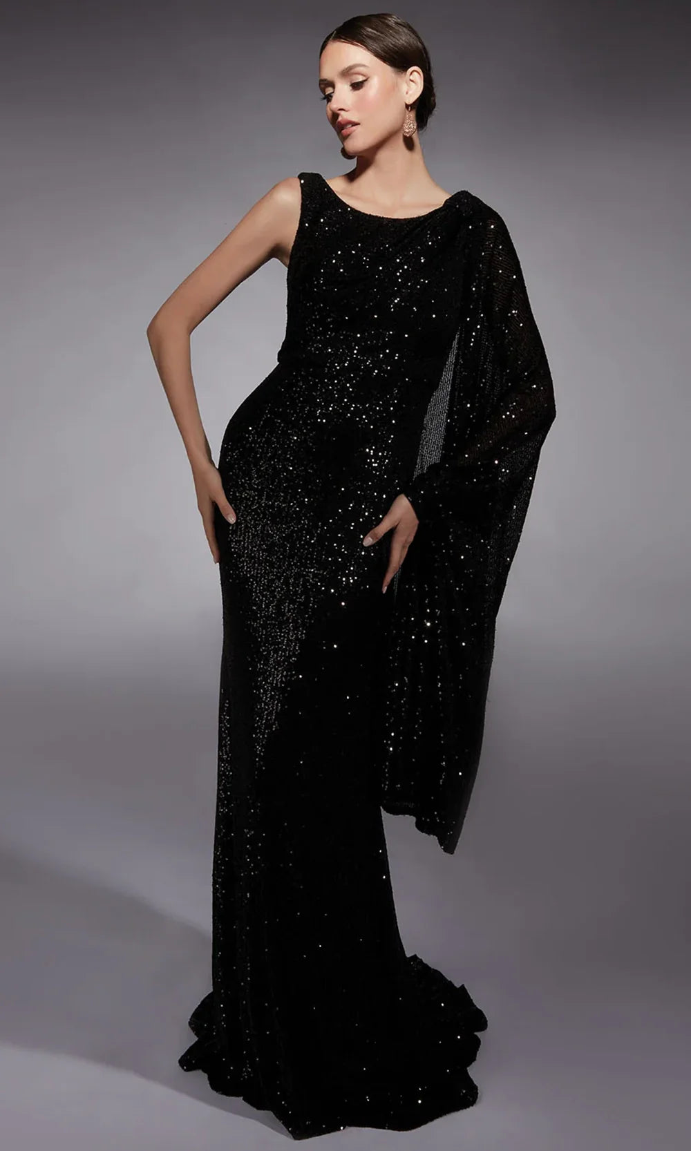 green emerald velvet dress ALYCE Paris 61354 Iridescent Sequin Dress – Formalwear Outlet main image 0