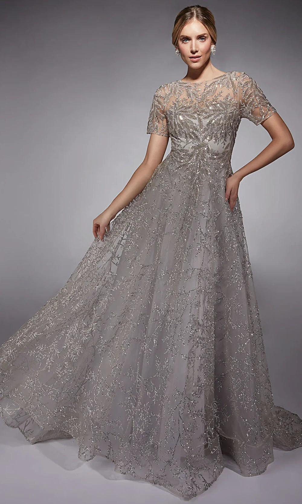 Alyce Paris 27726 - Illusion Bateau Glitter Evening Dress Mother of the Bride Dresses
