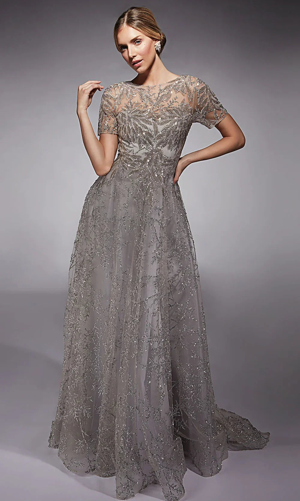Alyce Paris 27726 - Illusion Bateau Glitter Evening Dress Mother of the Bride Dresses