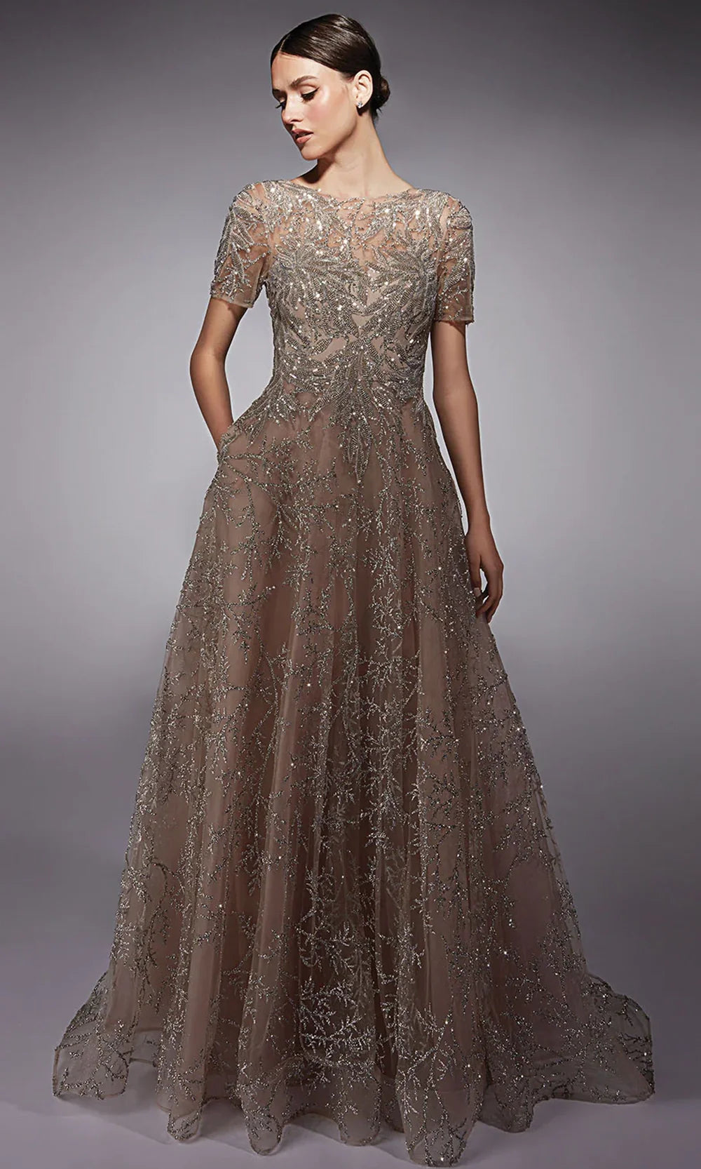 Alyce Paris 27726 - Illusion Bateau Glitter Evening Dress Mother of the Bride Dresses