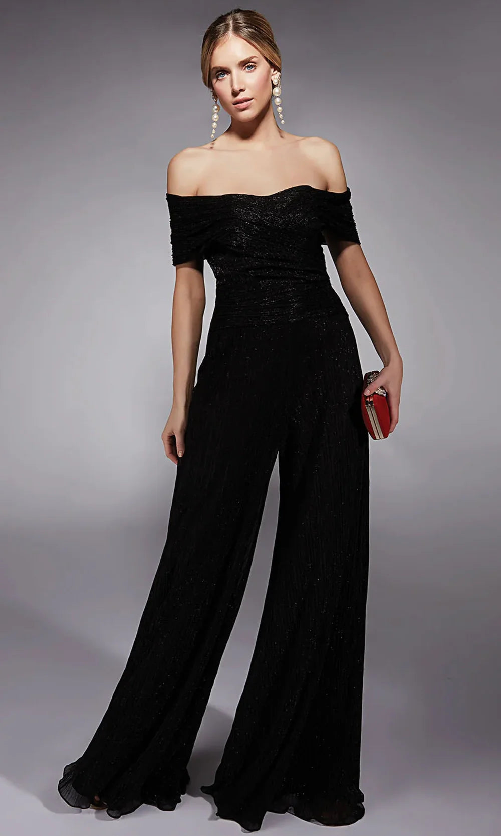 Alyce Paris 27768 - Wide-Leg Crinkle Chiffon Formal Jumpsuit Evening Dresses