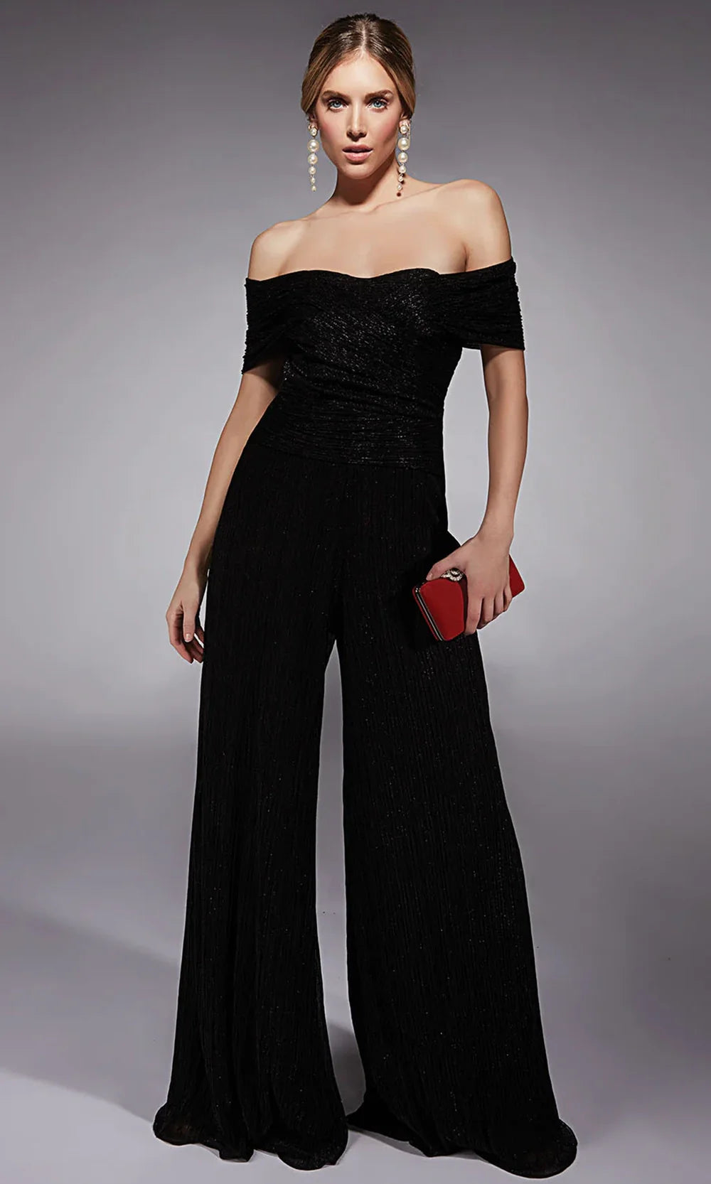 Alyce Paris 27768 - Wide-Leg Crinkle Chiffon Formal Jumpsuit Evening Dresses