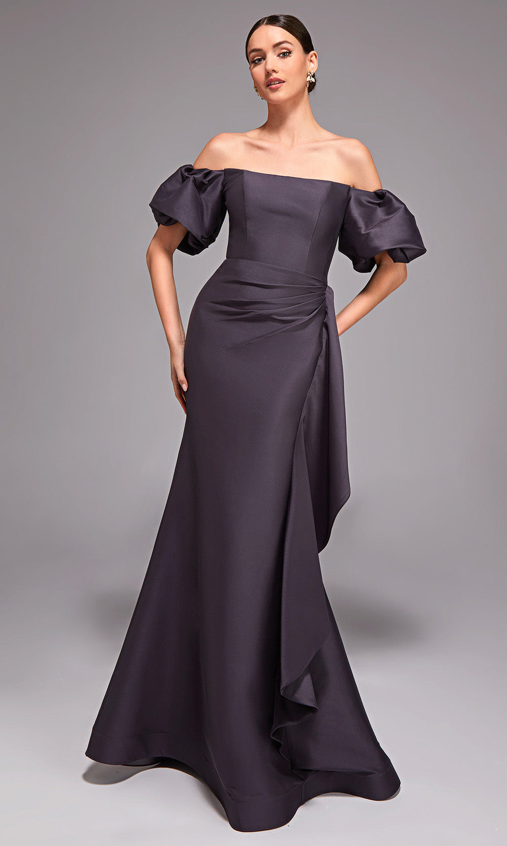 Alyce Paris 27833 - A-line Jacquard Gown with Bow Front Detail Formal Gowns