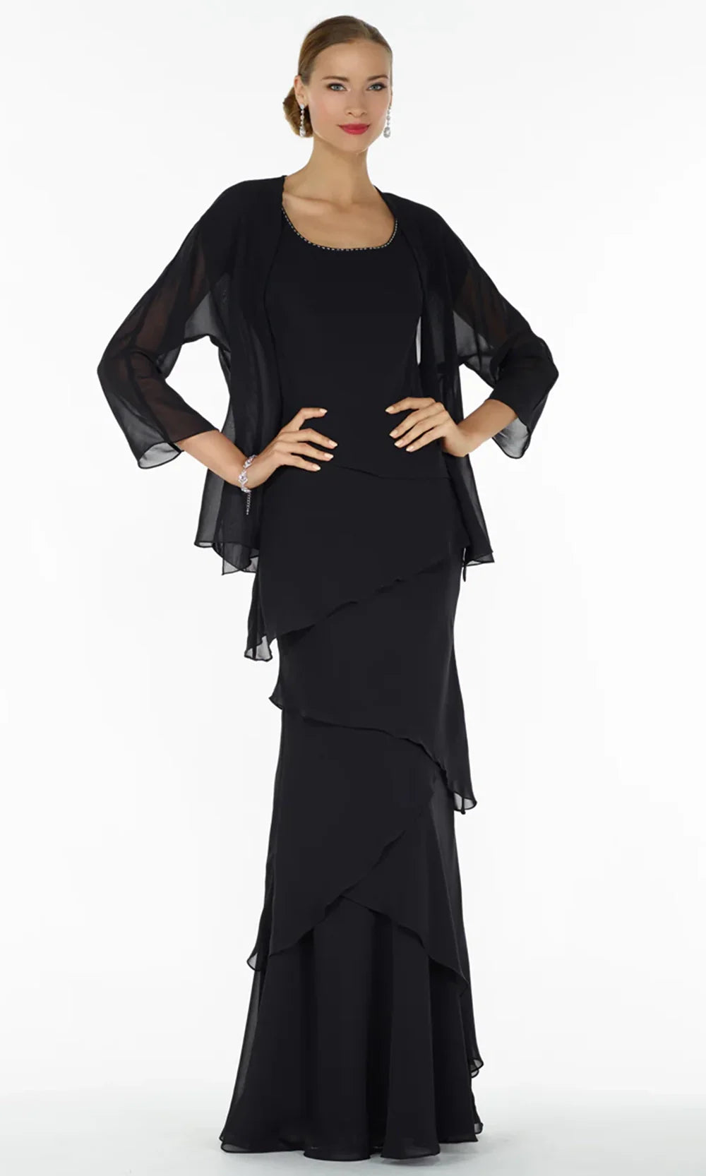 Alyce Paris 29292 - Beaded Trim Scoop Neck Gown with Jacket Evening Dresses