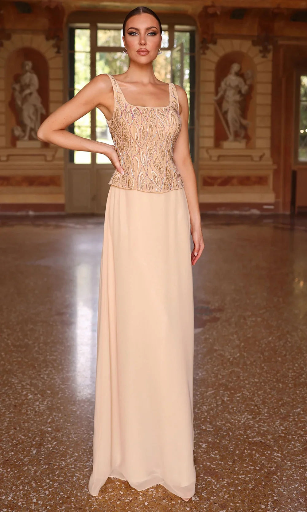 Alyce Paris 29953 - Beaded Scoop Neckline Gown with Jacket Mother of the Bride Dresses