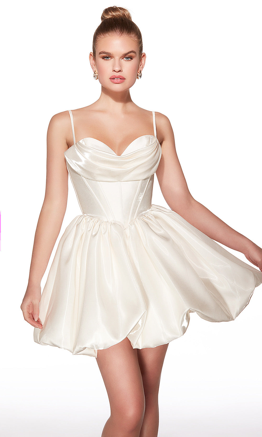 Alyce Paris 30012 - Short Liquid Satin A-Line Dress