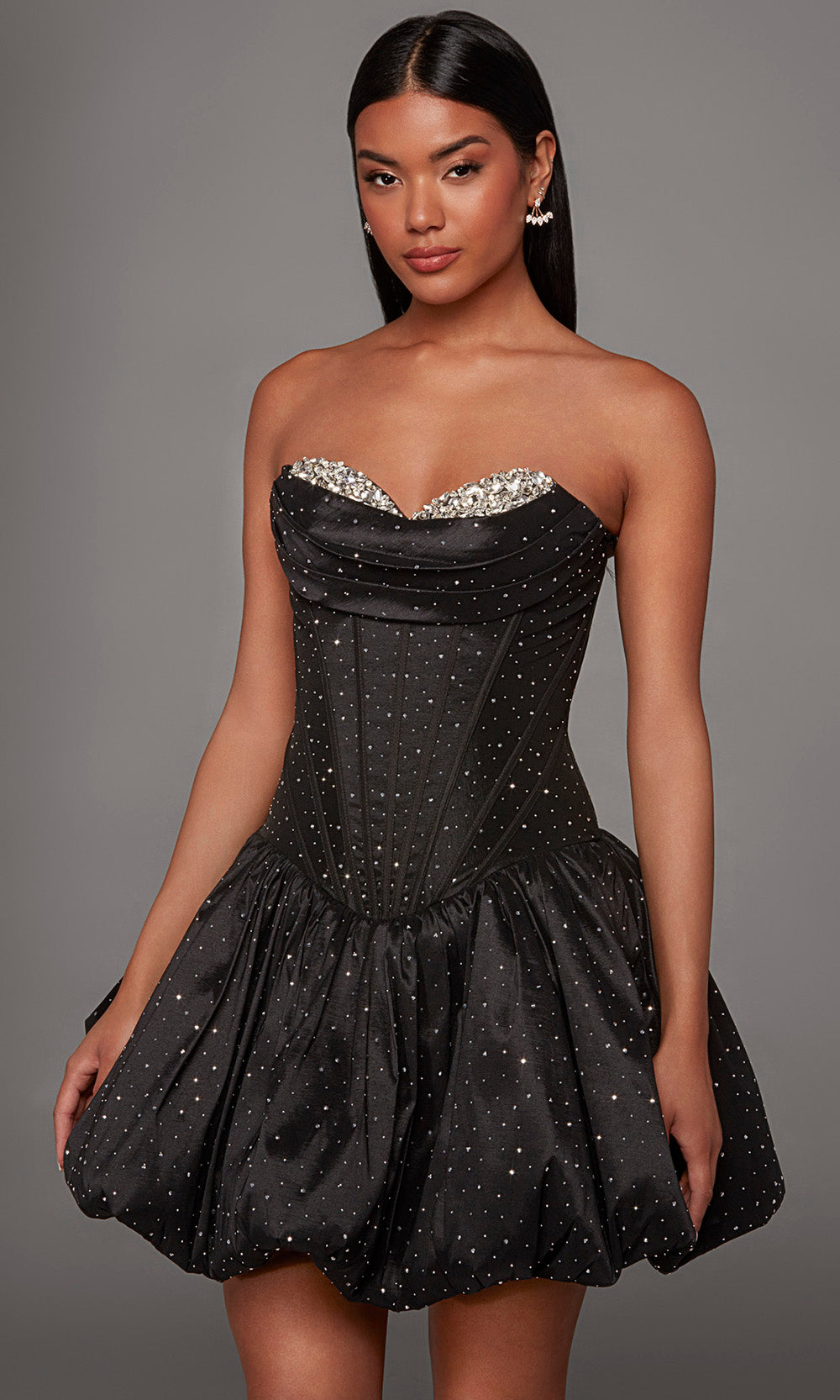 Alyce Paris 30125 - Short Rhinestone Taffeta A-line Dress