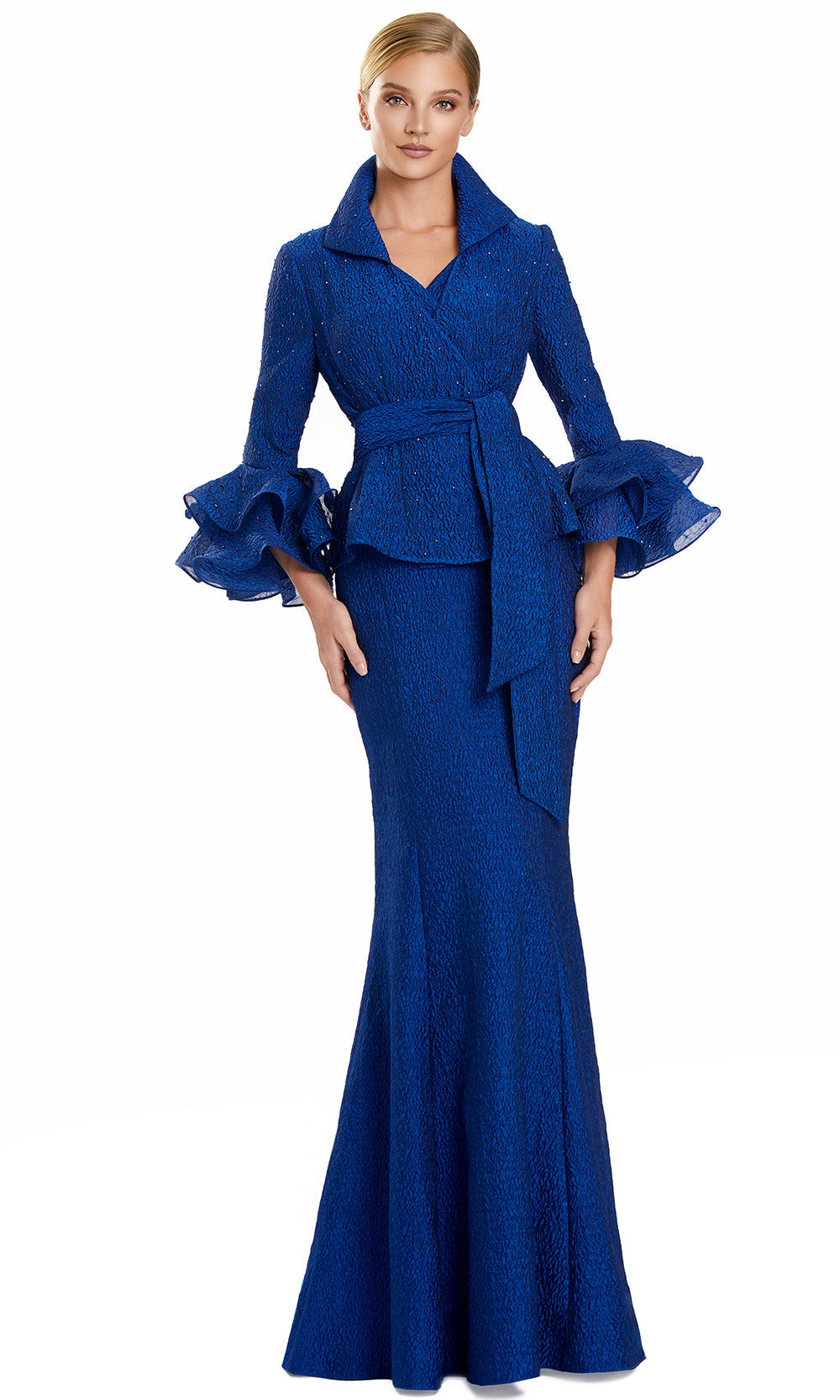 Alexander by Daymor 3131F25 - Mermaid Three-Quarter Sleeve Jacket Gown Mother of the Bride Dresses