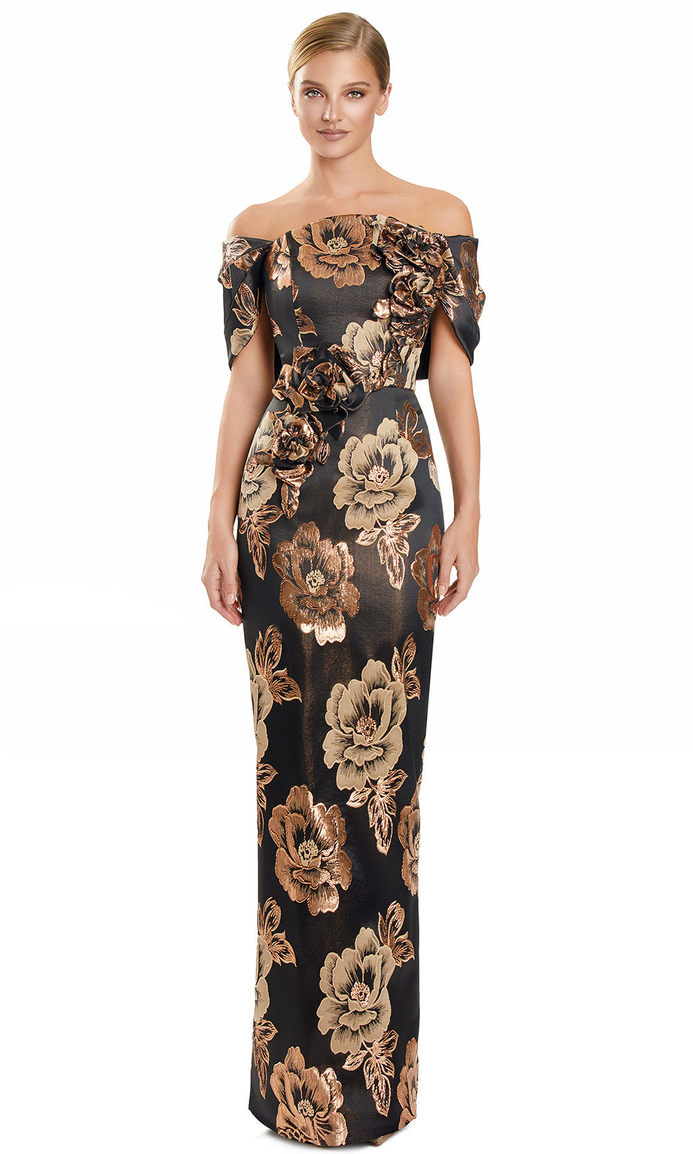 off the shoulder column dress Alexander by Daymor 3135F25 - Long Column Dress