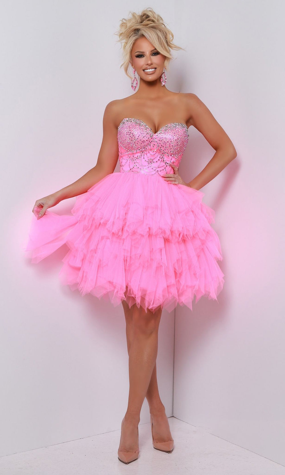 Johnathan Kayne 3136 - Ruffled Skirt Beaded Sweetheart Dress Homecoming Dresses