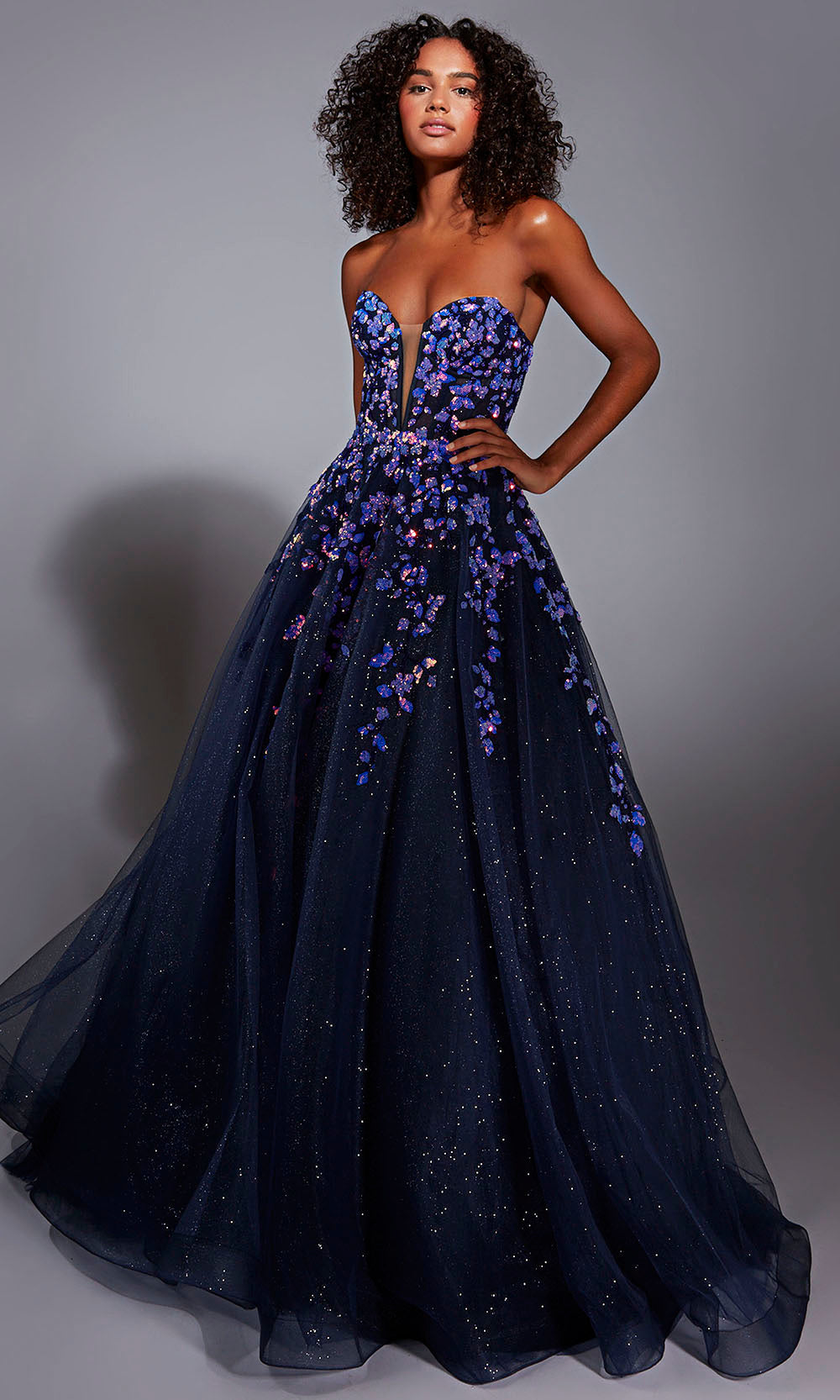 aerie strapless dress Aerie Couture 350 - Long Glitter Tulle/Sequins A-line Dress