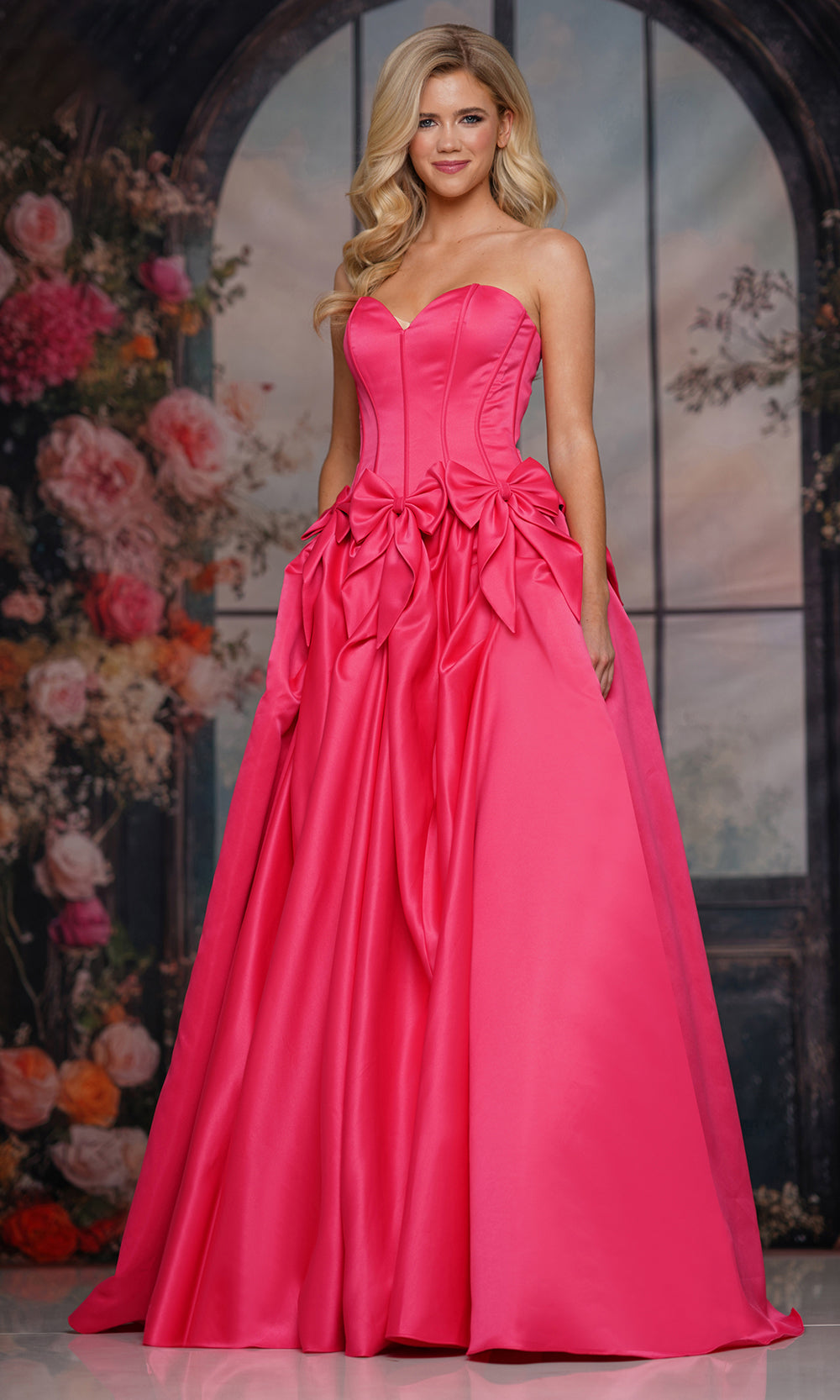 shocking pink color dresses open lace back dress 051625 Hot Pink Solid Ruffle Crochet Detail Tiered Maxi Dress UNIK-ELEGANCE